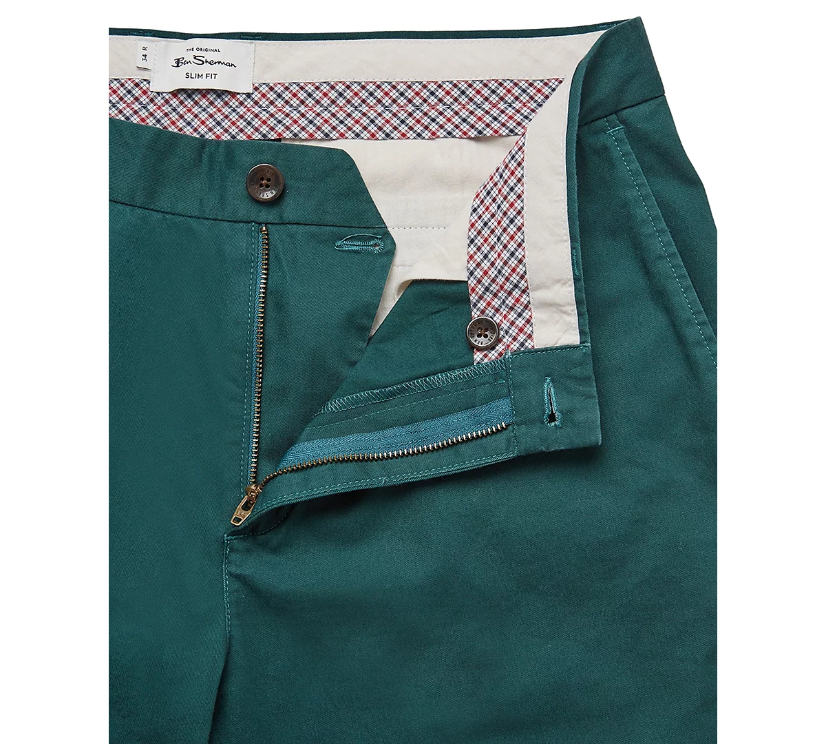 Ben Sherman Men's Slim-Fit Stretch Five-Pocket Branded Chino Pants