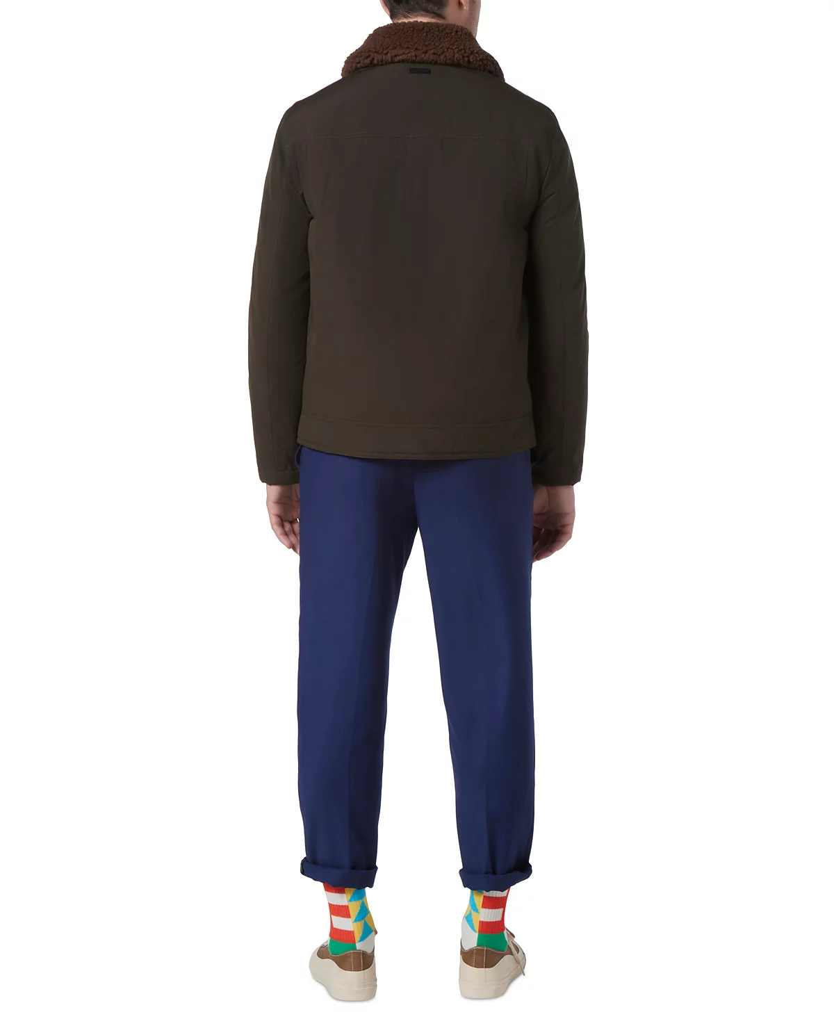 Marc New York Mens Randall Insulated Waxed Cotton Aviator Jacket with Fleece Collar 22590₽