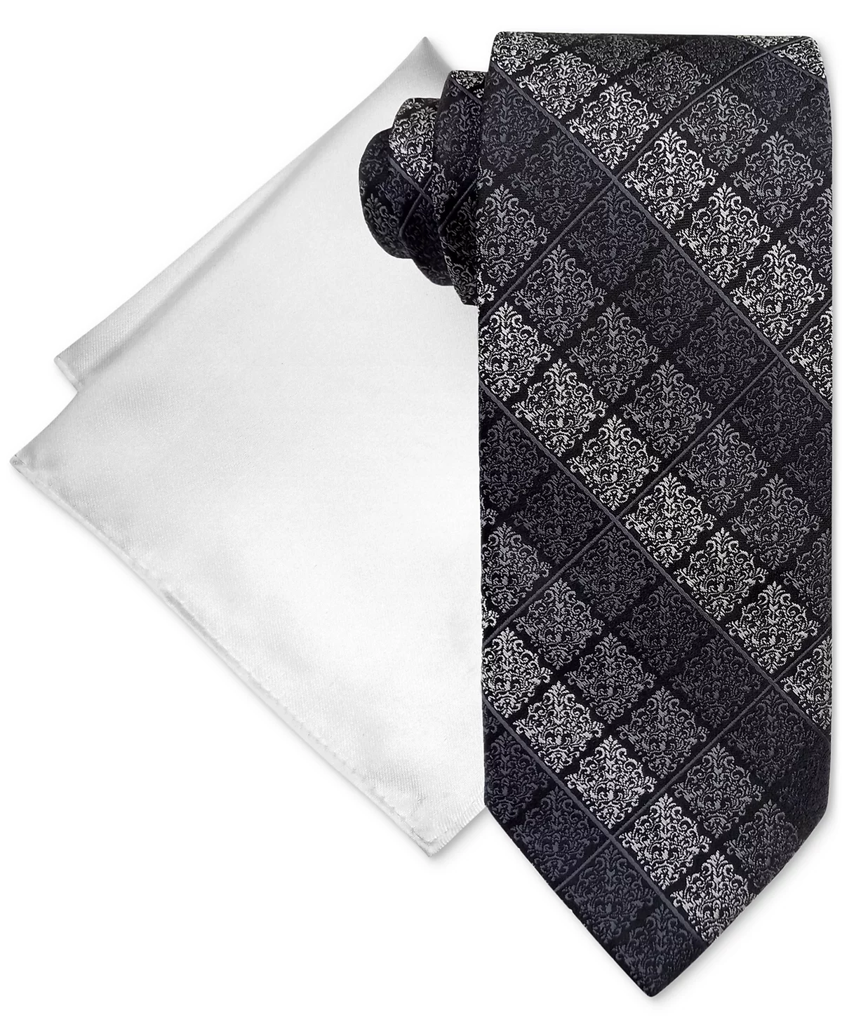 Steve Harvey Men's Stripe Tie - Pocket Square Set