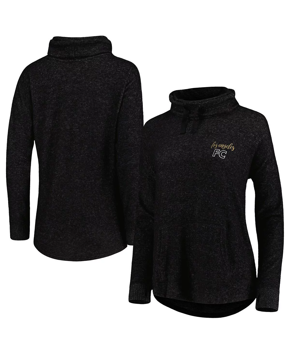 Women's Heathered Black LAFC Cuddle Tri-Blend Pullover Sweatshirt