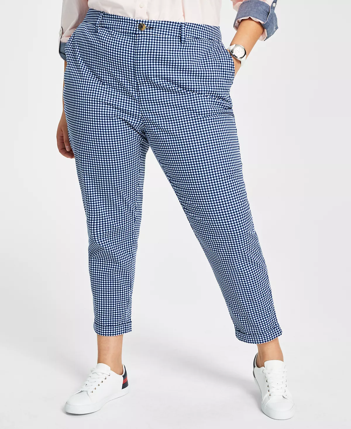  Брюки-чино в полоску от Hampton Gingham большого размера
