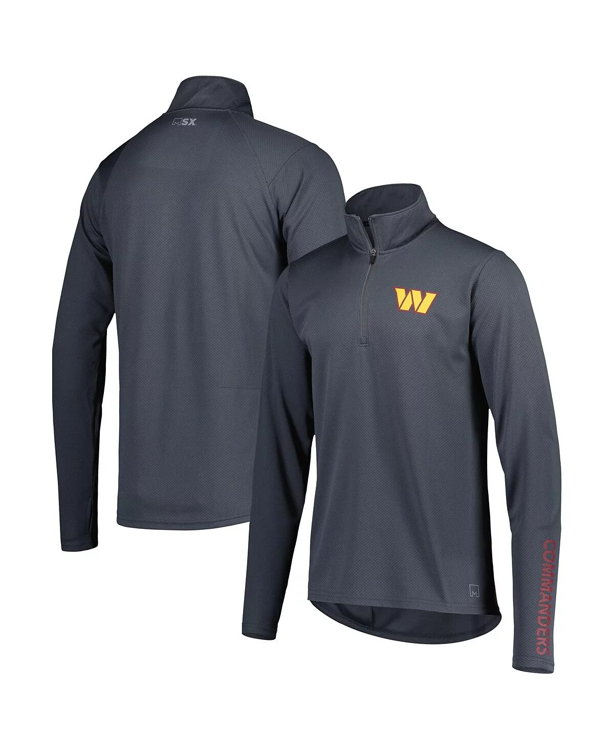 Mens MSX by Michael Strahan Charcoal Washington Commanders Half-Zip Hoodie 11390₽