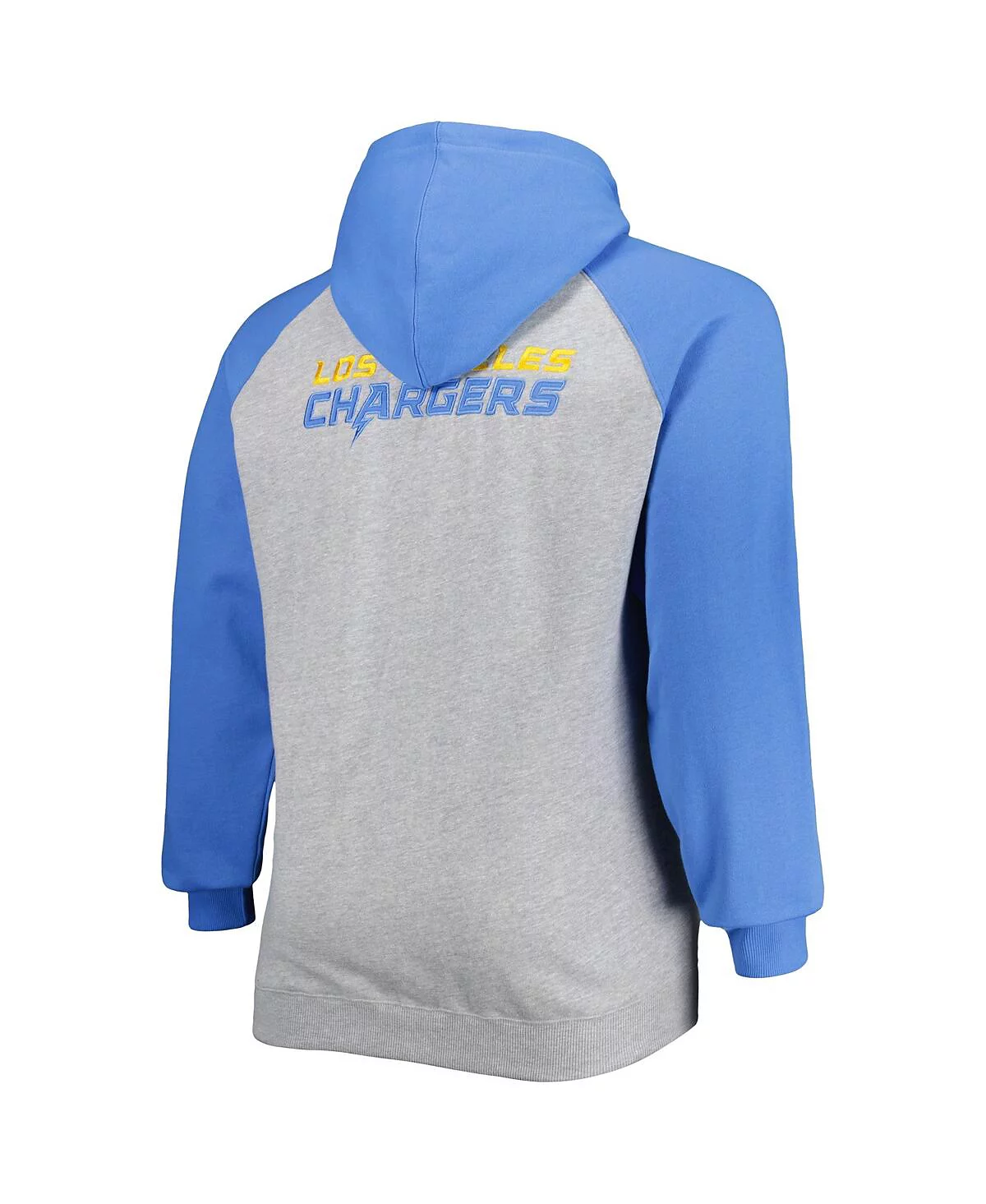 Profile Mens Fanatics Branded Heather Gray Los Angeles Chargers Big and Tall Fleece Raglan Full-Zip Hoodie Jacket 11390₽