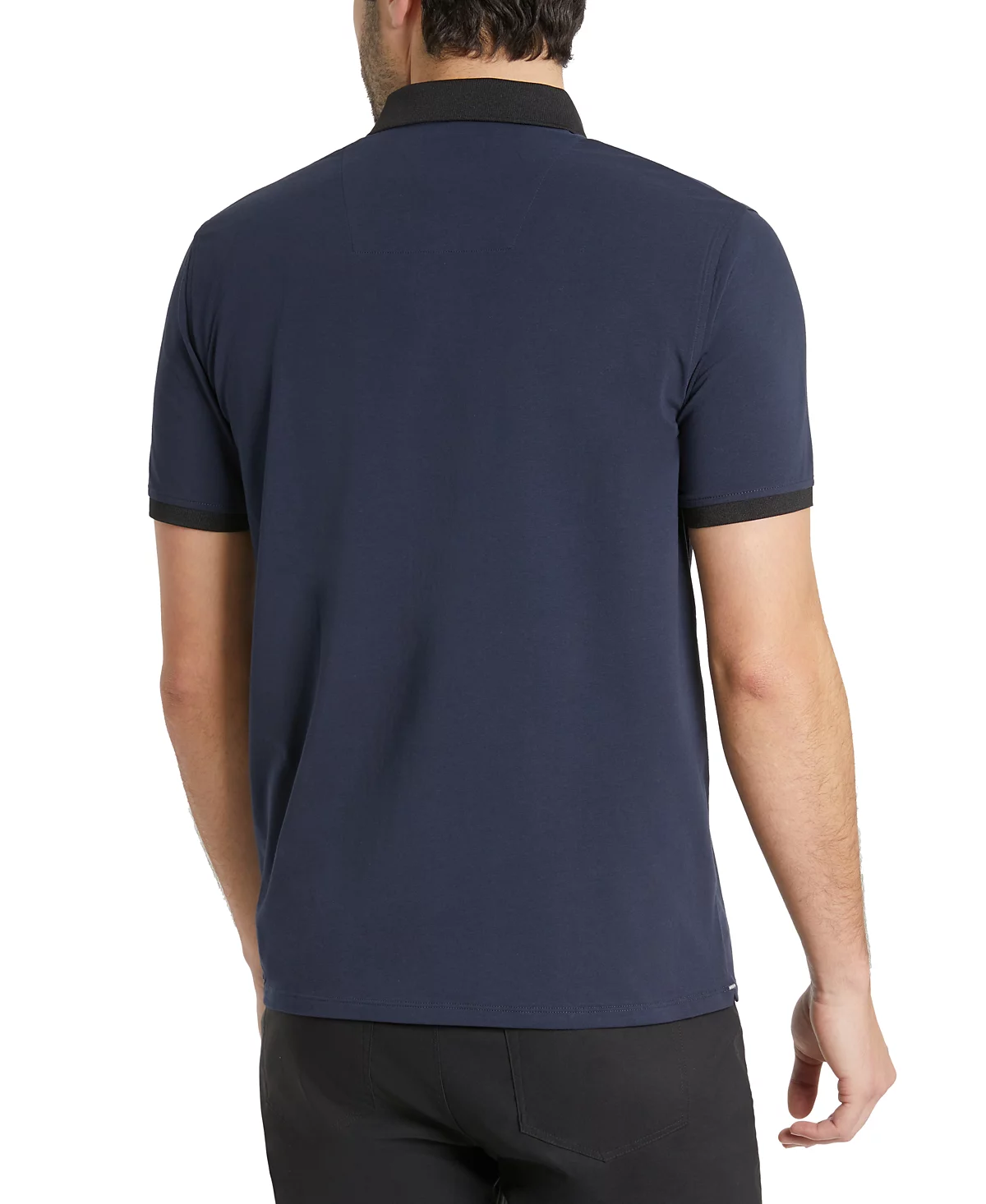 Kenneth Cole Mens Solid Button Placket Polo Shirt 11190₽