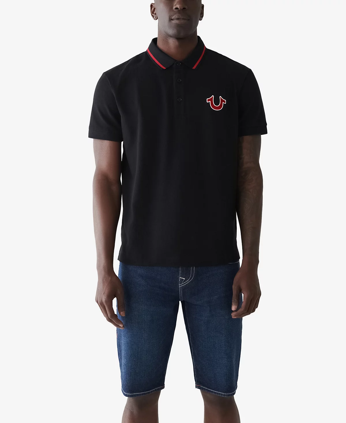 True Religion Mens Regular Fit Short Sleeve JV7 Polo Shirt 11290₽