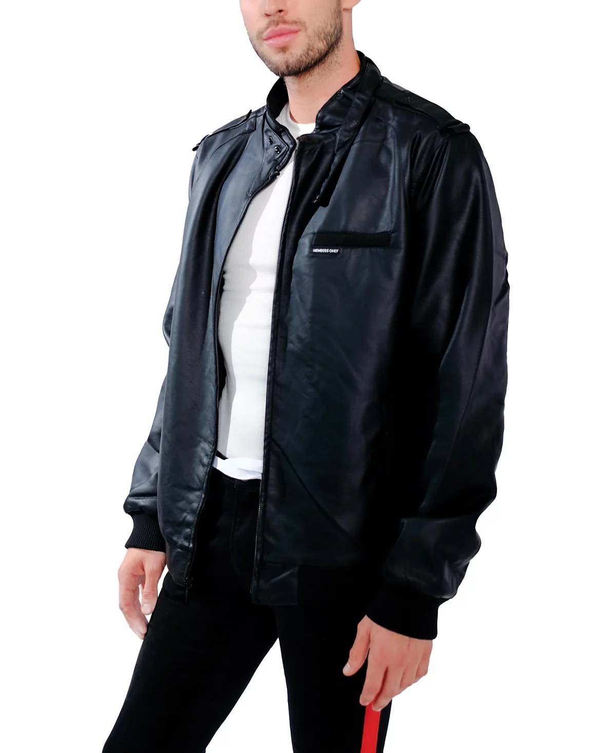 Members Only Big - Tall Faux Leather Iconic Racer Jacket 22590₽