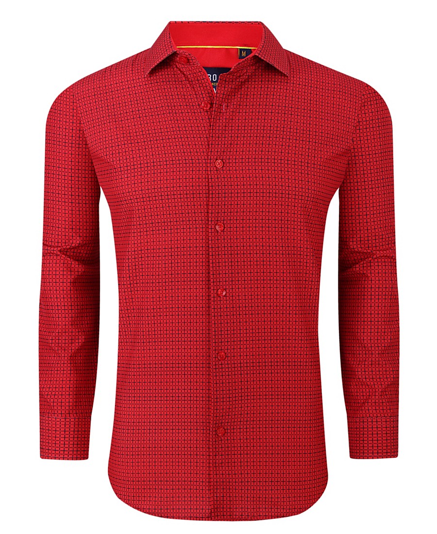 Azaro Uomo Mens Plaid Four-Way Stretch Button Down Slim Fit Shirt 8090₽