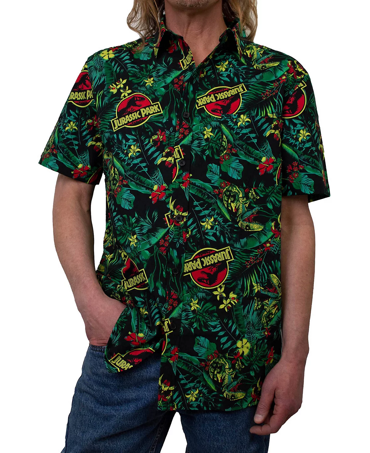 Fifth Sun Mens Tropical Raptor Short Sleeves Pattern Woven Shirt 9490₽