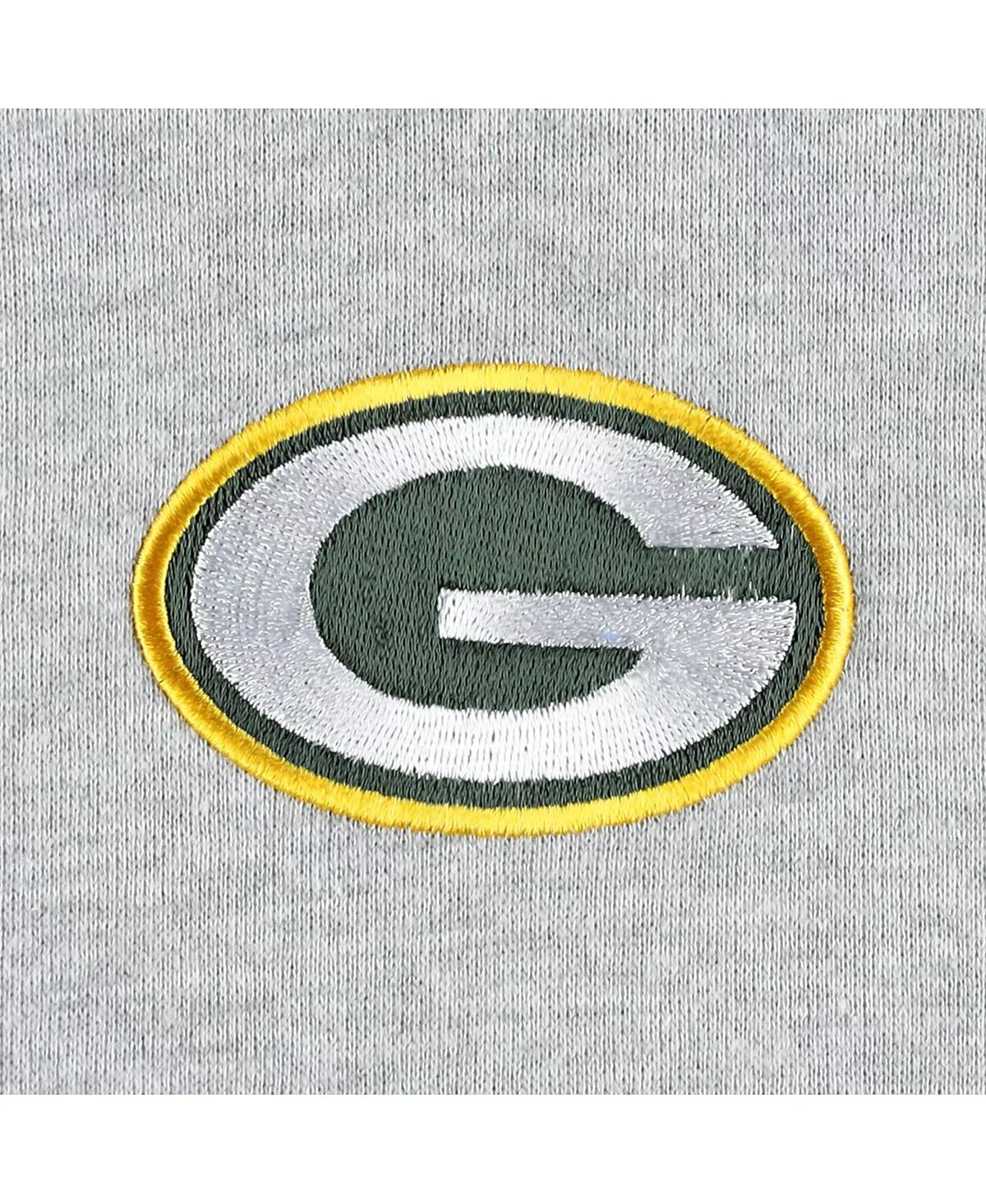 Mens Heather Gray Green Bay Packers Big and Tall Fleece Raglan Full-Zip Hoodie Jacket 11390₽