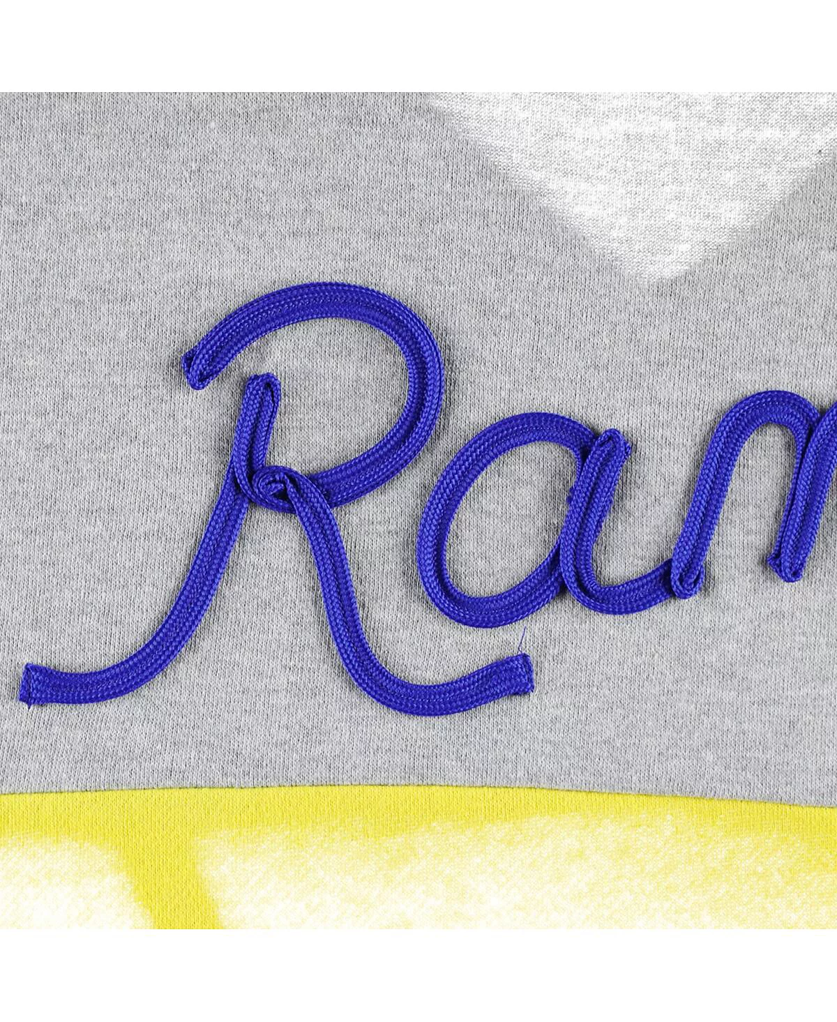 Womens Touch Heathered Gray Royal Los Angeles Rams Outfield Deep V-Back Pullover Sweatshirt 10690₽