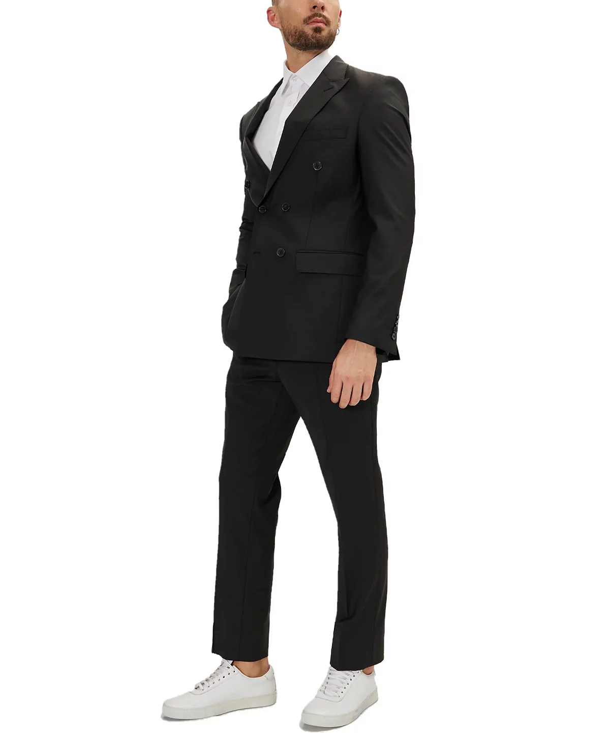 RON TOMSON Men's Modern Double Breasted, 2-Piece Suit Set