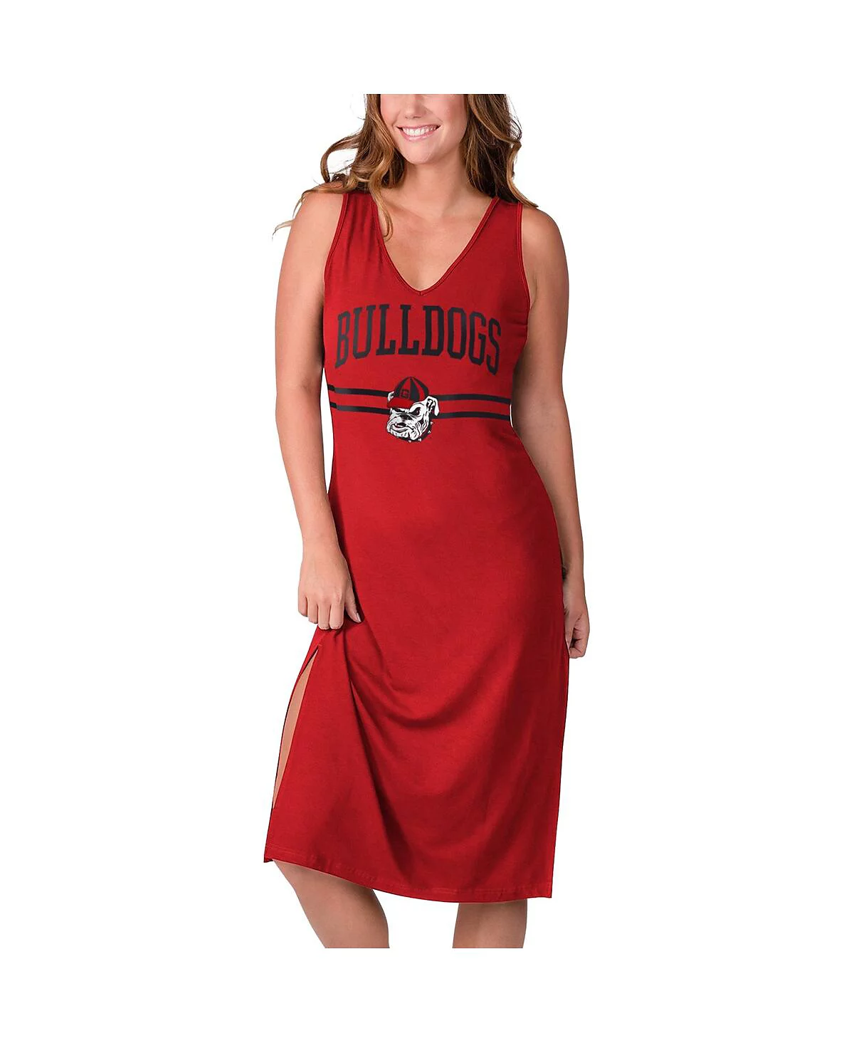 Women's G-III 4Her by Carl Banks Red Georgia Bulldogs Training V-Neck Maxi Dress