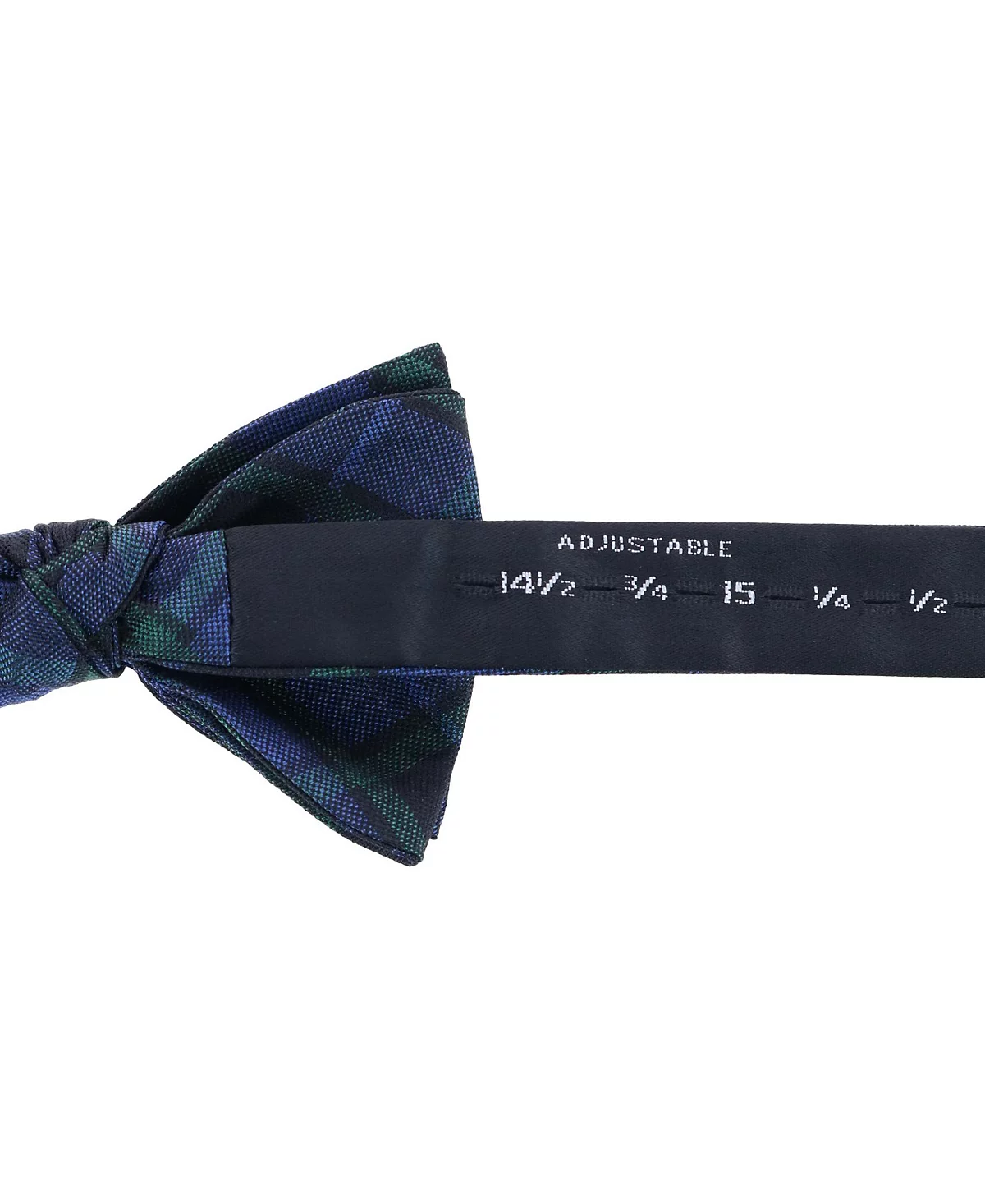 TRAFALGAR Mens Ives Green and Navy Blackwatch Plaid Silk Bow Tie 11390₽