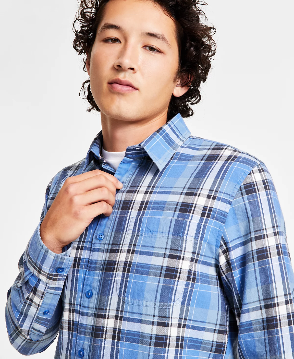 Sun Stone Mens Diego Plaid Long-Sleeve Shirt Created for Macys 9490₽