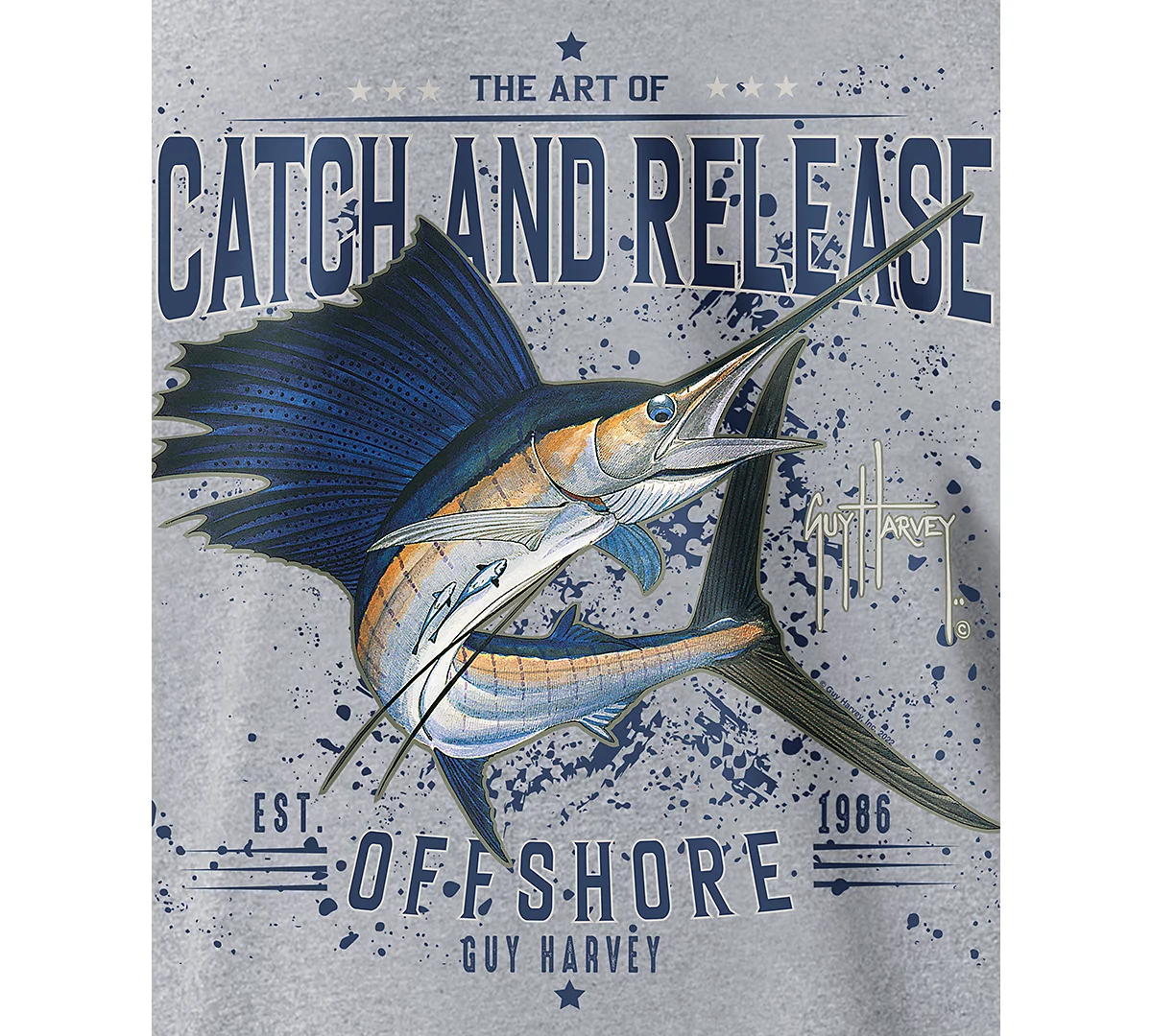 Guy Harvey Mens Threadcycled Catch And Release Offshore Logo Graphic T-Shirt 4890₽