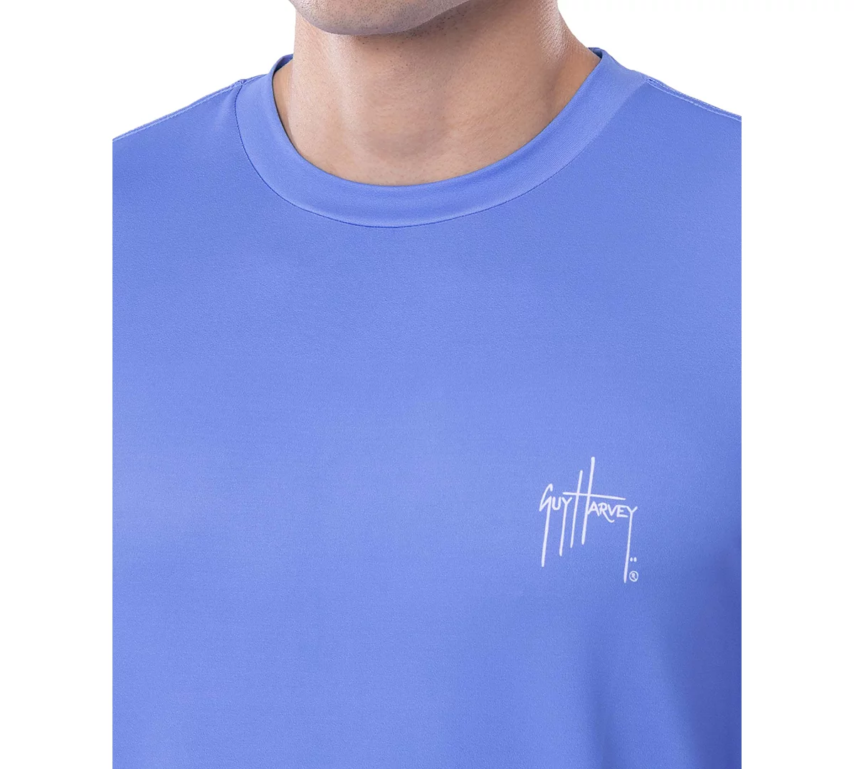 Guy Harvey Men's Core Logo Graphic Long-Sleeve Sun Protection T-Shirt