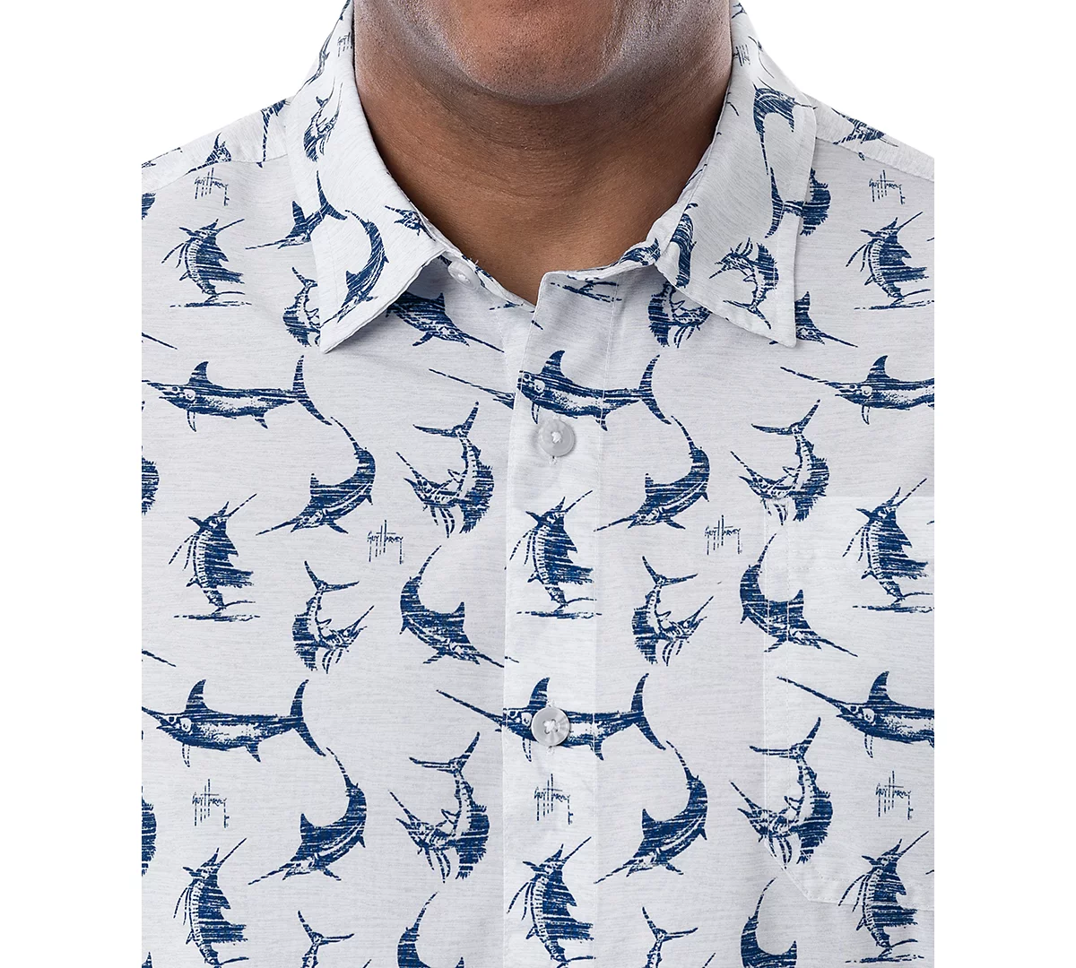 Guy Harvey Mens Short Sleeve Retro Billfish Fishing Shirt 10490₽