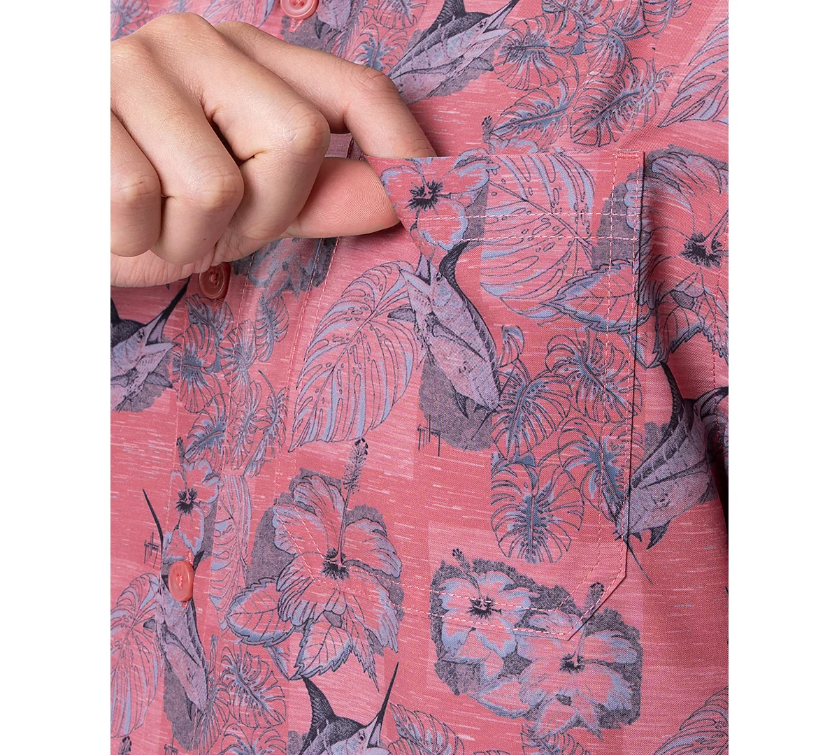 Guy Harvey Men's Short-Sleeve Marlin Floral Fishing Shirt