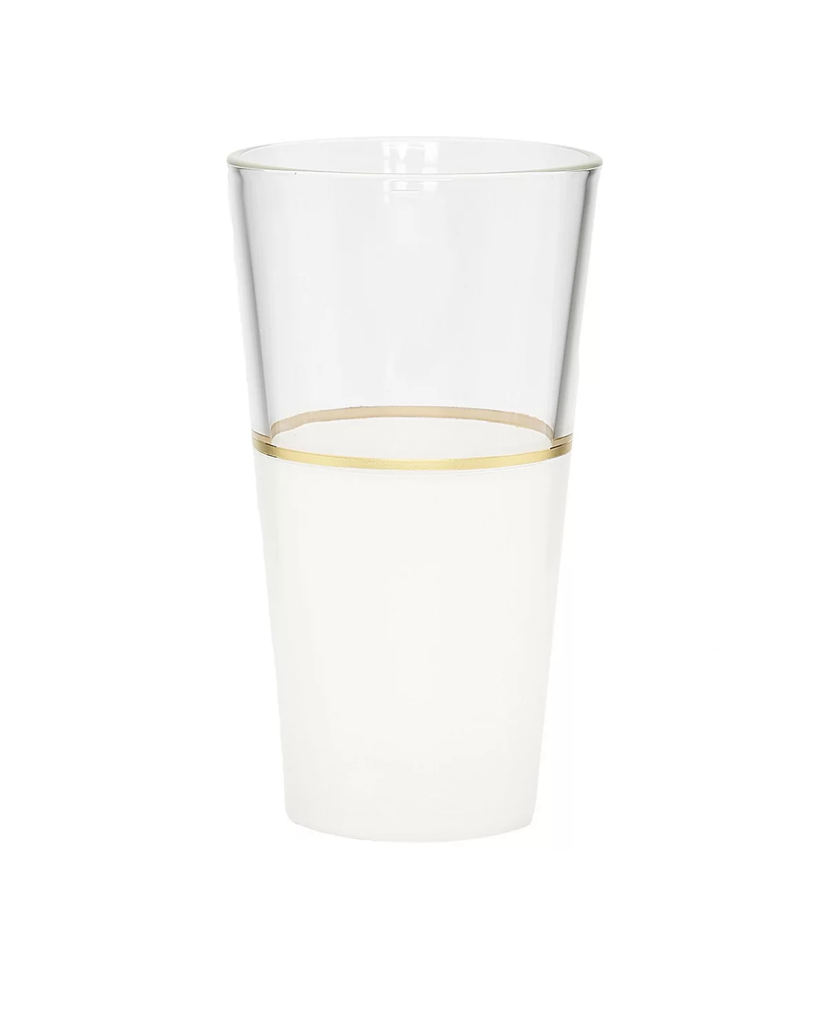 White Tumblers with Trim, Set of 6