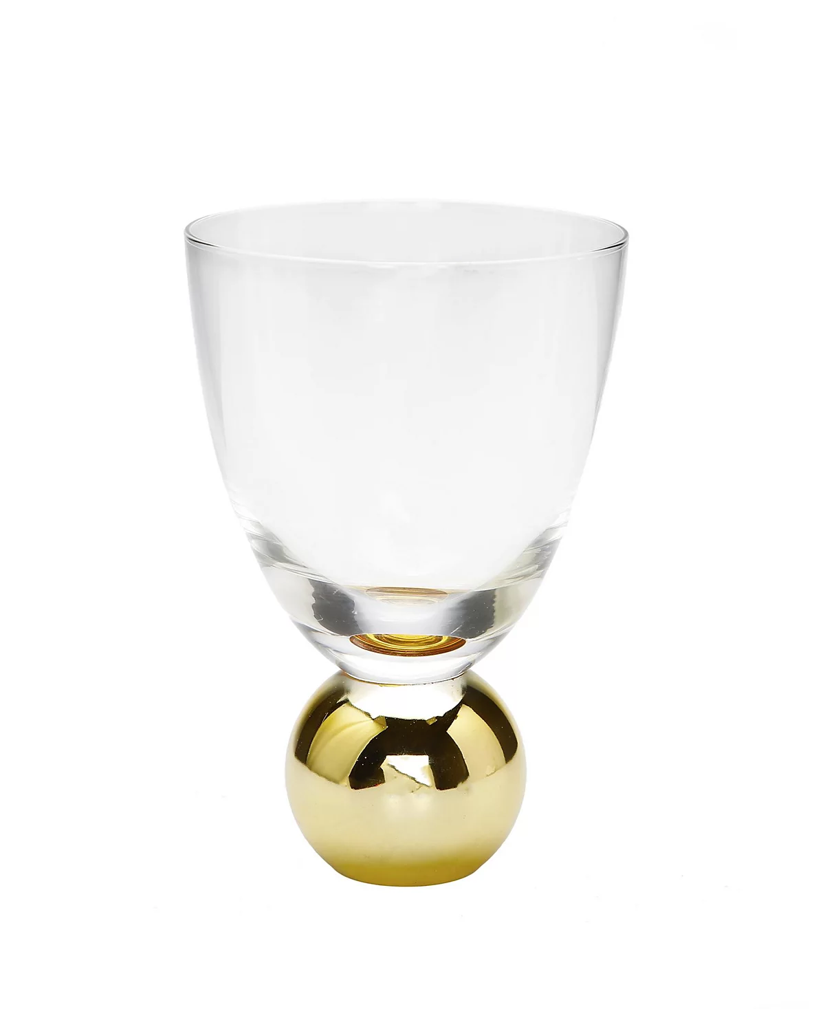 Small Wine Glasses on Gold Ball Pedestal, Set of 6
