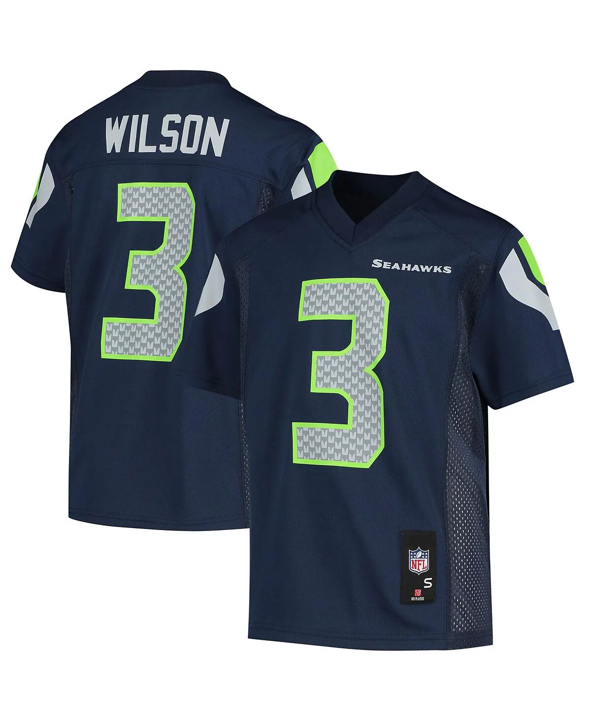 Big Boys and Girls Russell Wilson College Navy Seattle Seahawks Replica Player Jersey 7790₽