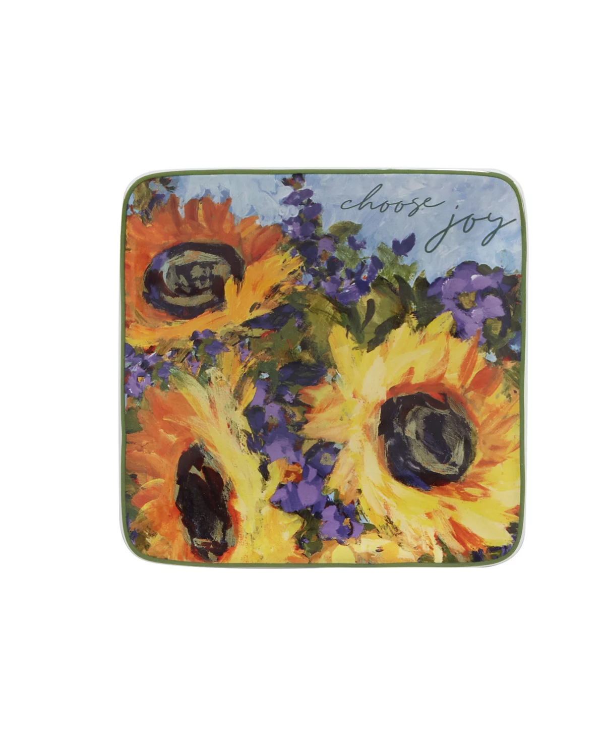 Certified International Sunflower Bouquet Set of 4 Canape Plates, 6