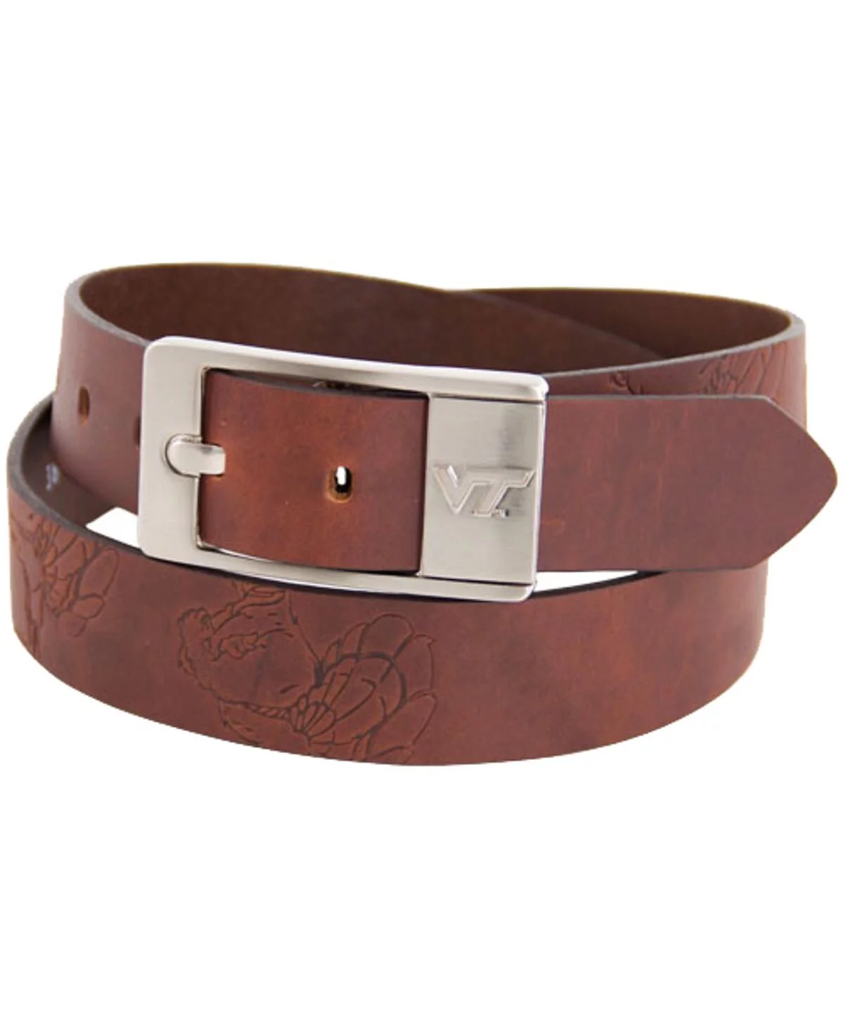 Mens Virginia Tech Hokies Brandish Leather Belt - Brown 6290₽