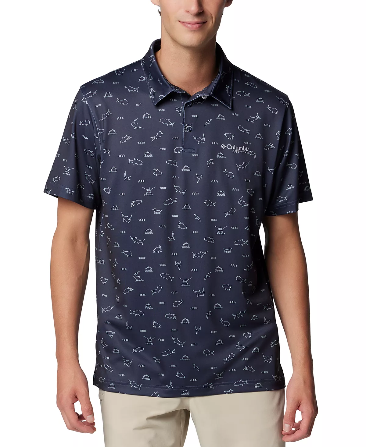 Мужская рубашка поло Performance с коротким рукавом и принтом 9290₽