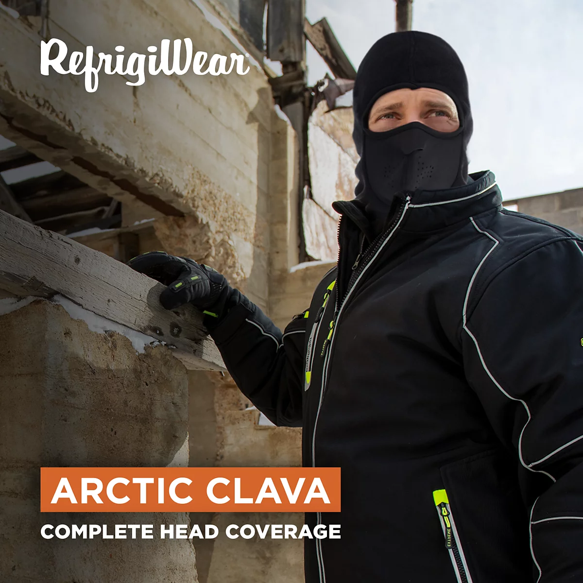 RefrigiWear Mens Arctic Clava - Thermal Balaclava with Polartec Fleece for Extreme Cold Protection 8290₽