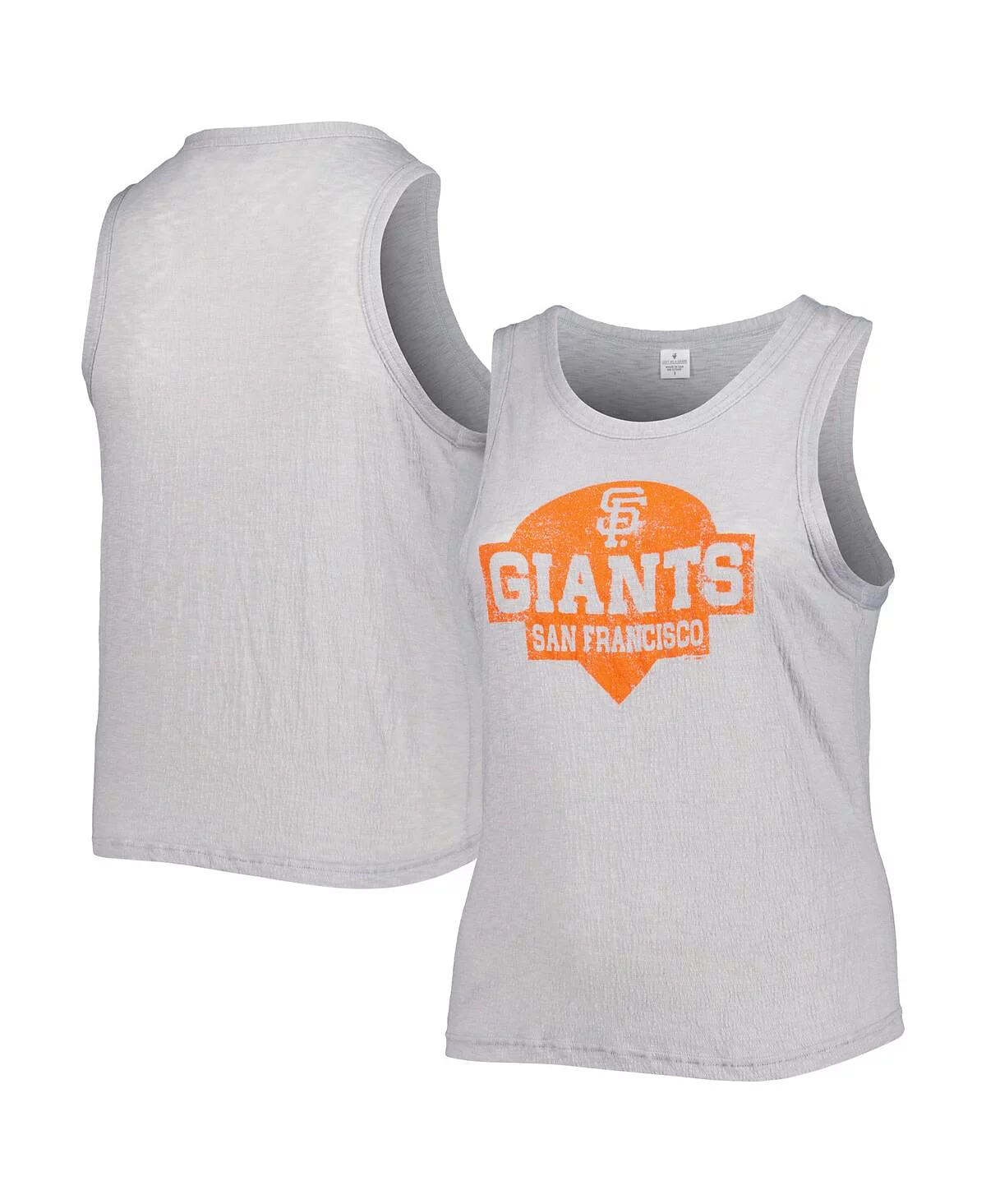 Women's Soft As A Grape Gray San Francisco Giants Plus Size High Neck Tri-Blend Tank Top