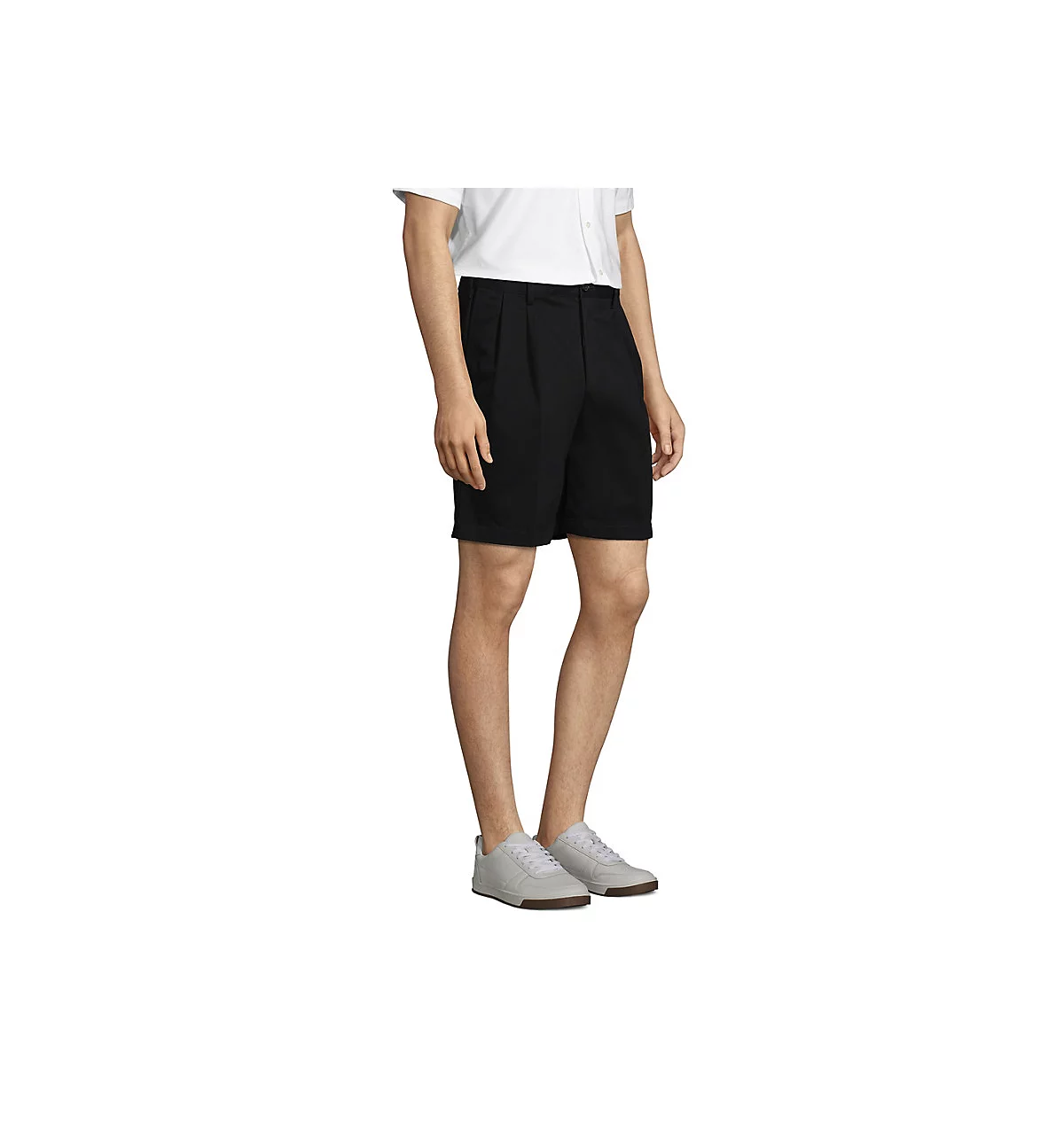 Lands End Big - Tall Comfort Waist Pleated 9 No Iron Chino Shorts 9890₽