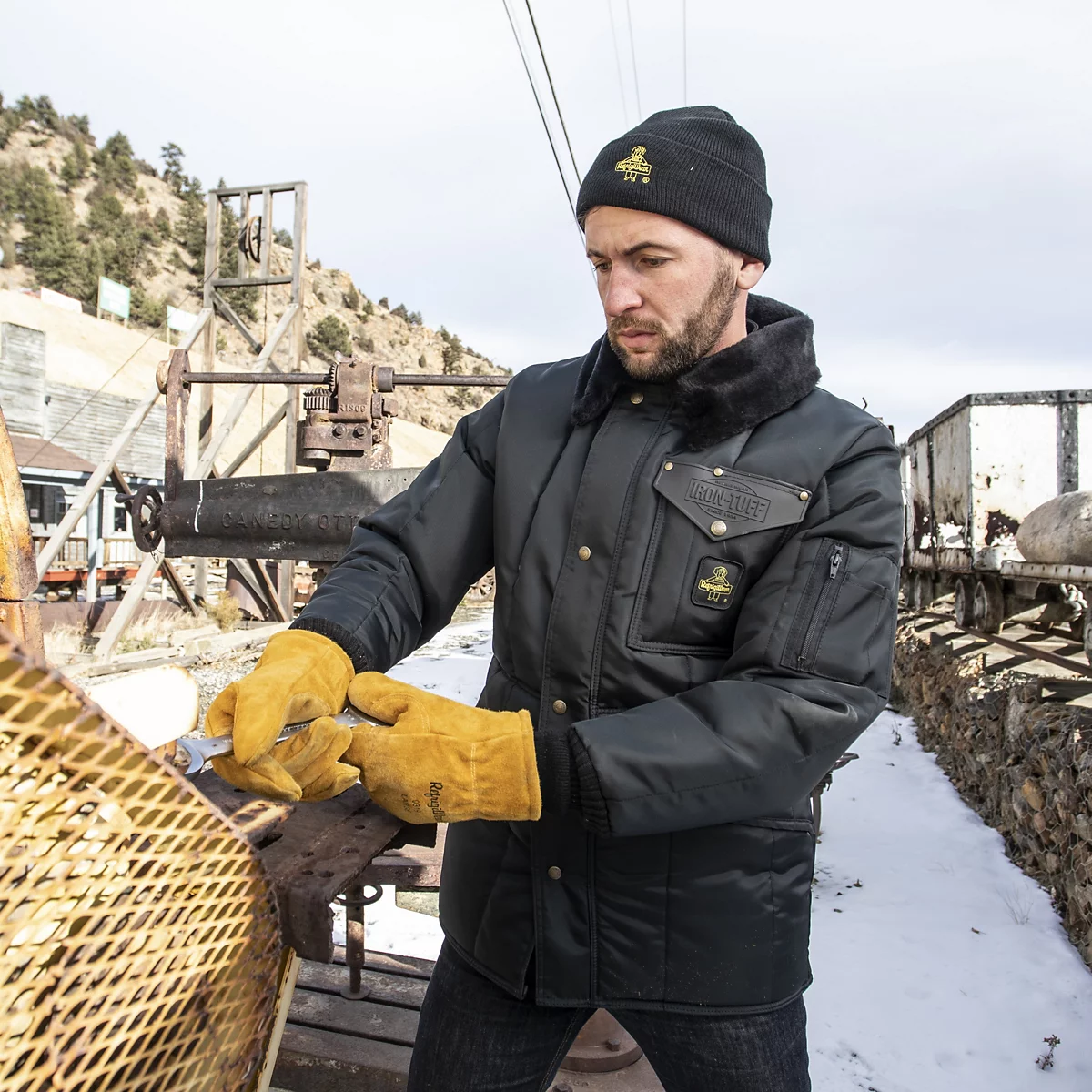 RefrigiWear Mens Warm Fleece Lined Fiberfill Insulated Leather Work Gloves 5590₽