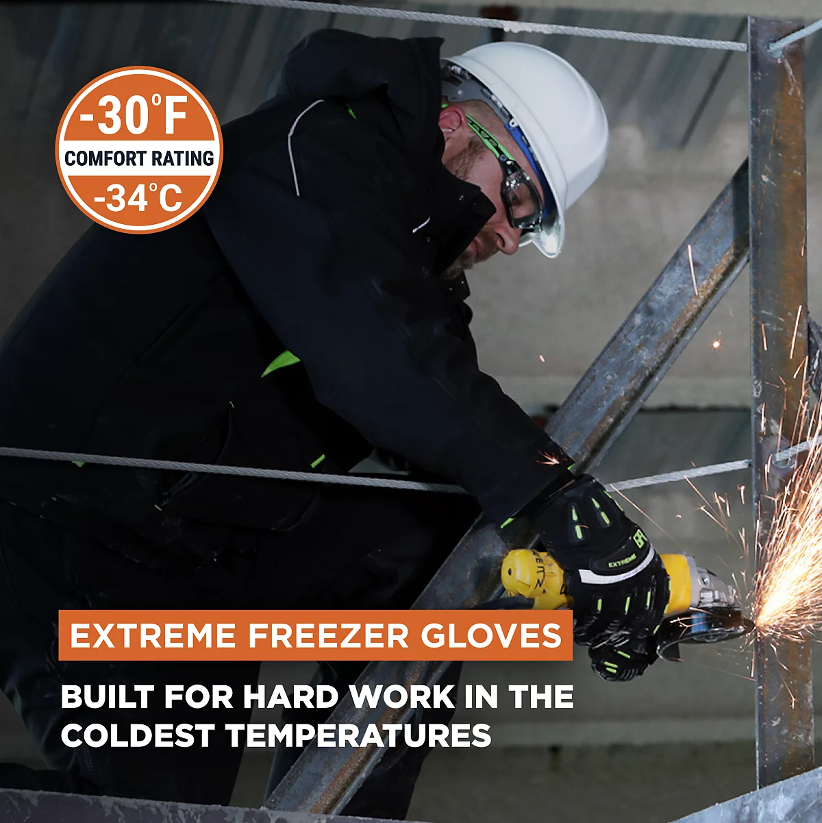 RefrigiWear Mens Insulated Extreme Freezer Gloves with Grip Palm - Impact Protection 14990₽