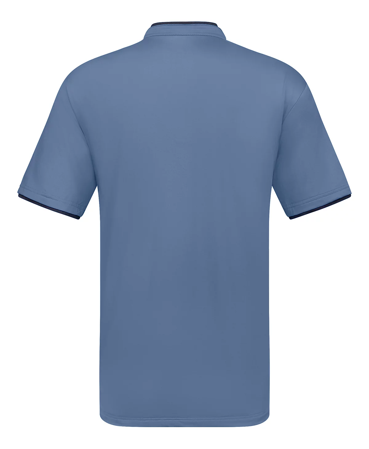 Men's Short Sleeve Henley Polo Shirt with Contrast-Trim