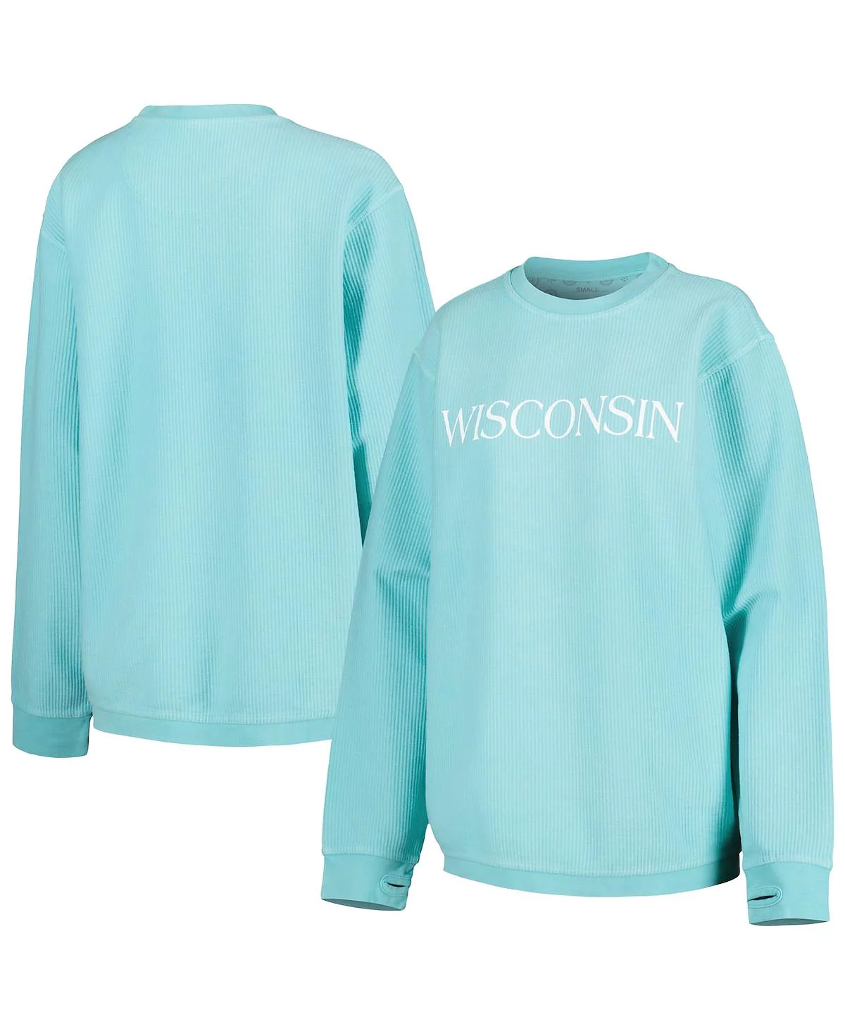 Womens Pressbox Mint Wisconsin Badgers Comfy Cord Bar Print Pullover Sweatshirt 9890₽