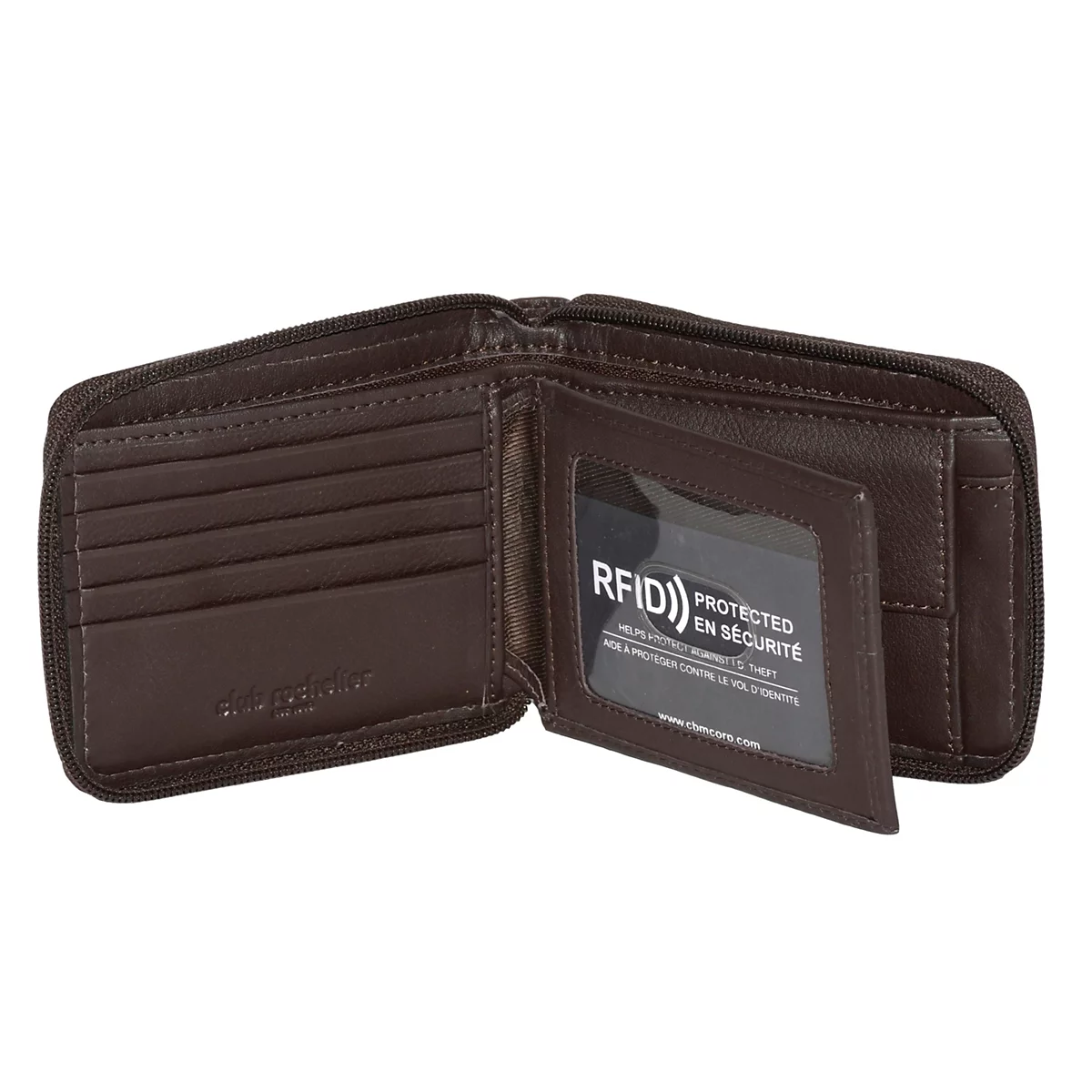 Club Rochelier Men's Zip Around Billfold Wallet
