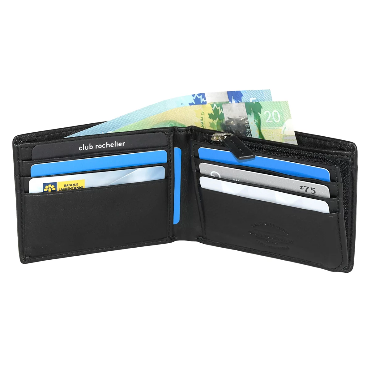 Club Rochelier Mens Slim Wallet with Zippered Pocket 9490₽