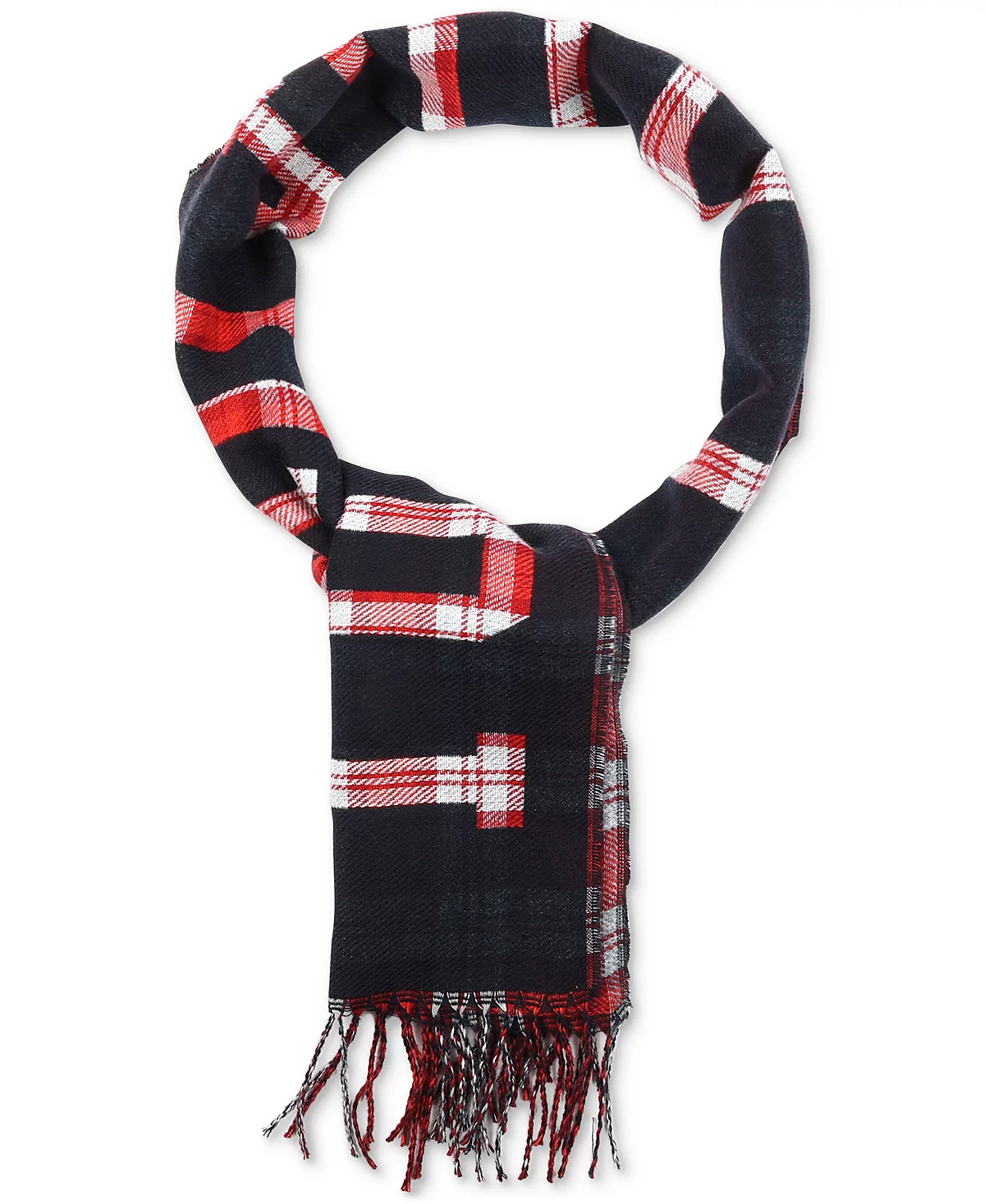 Мужской клетчатый шарф с логотипом Tommy Hilfiger