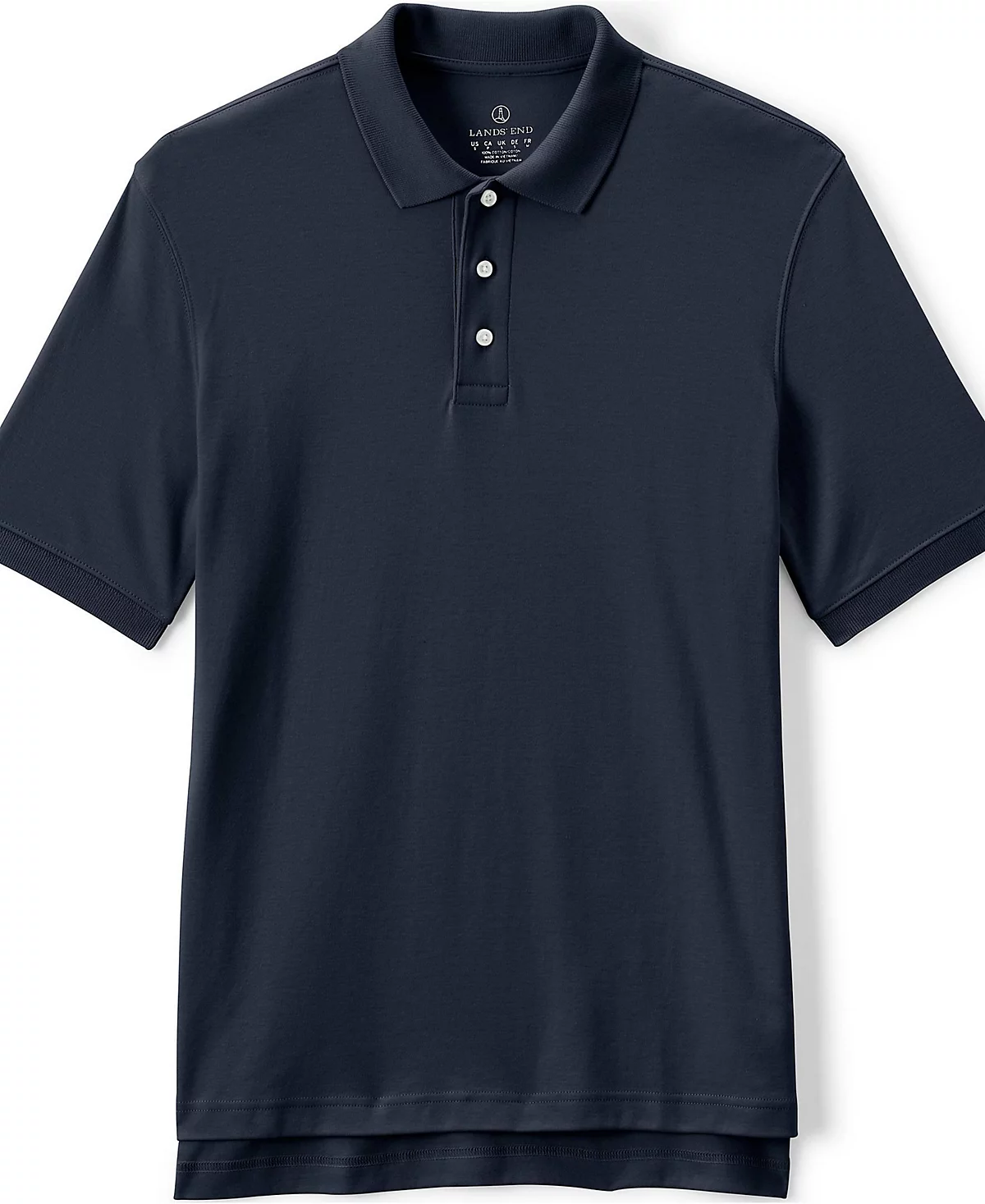 Lands End School Uniform Mens Short Sleeve Interlock Polo Shirt 5490₽