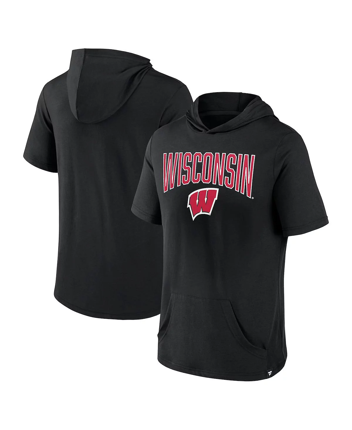 Mens Fanatics Black Wisconsin Badgers Outline Lower Arch Hoodie T-shirt 5690₽