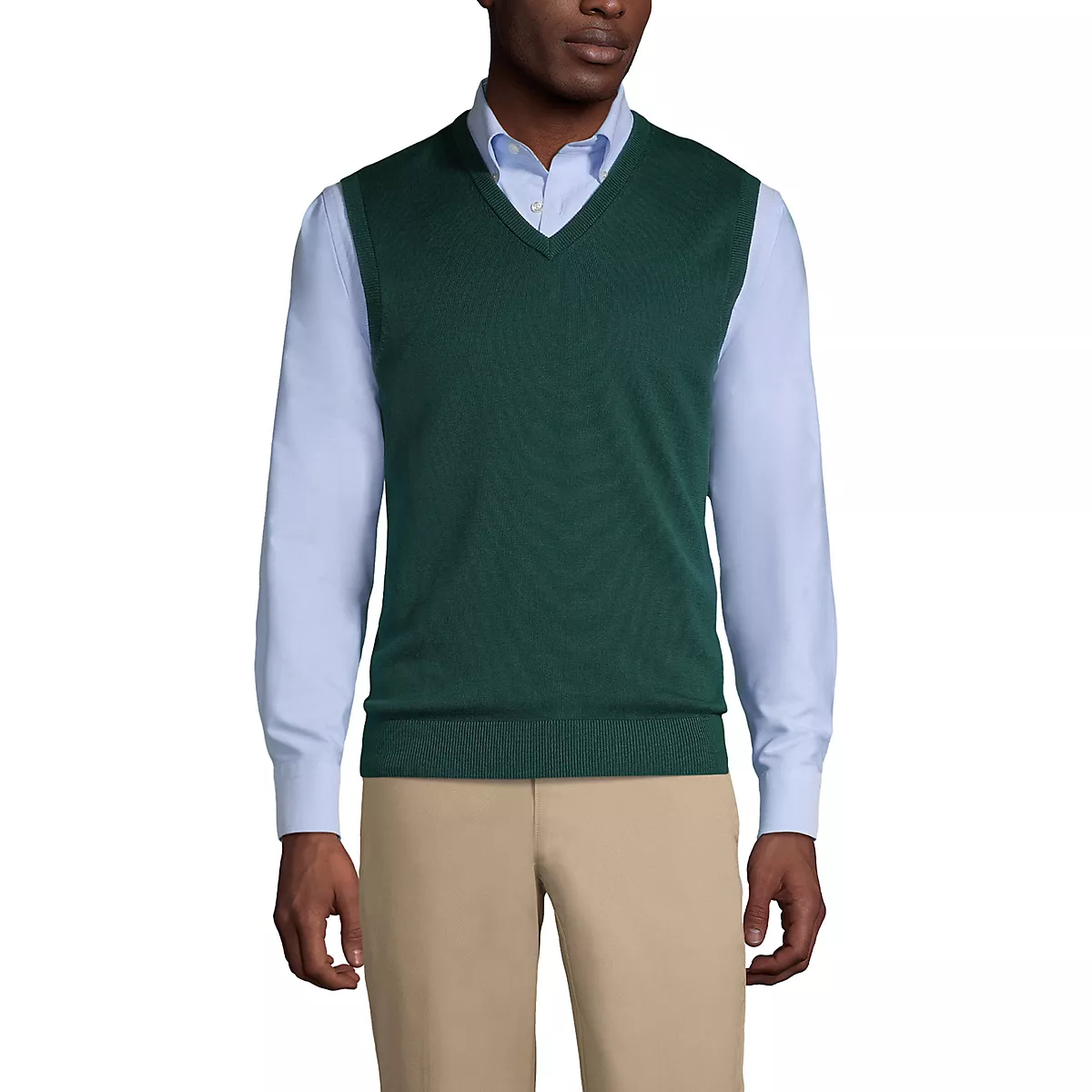 Школьная форма Мужской свитер-жилет из тонкого хлопка и модала тонкого кроя