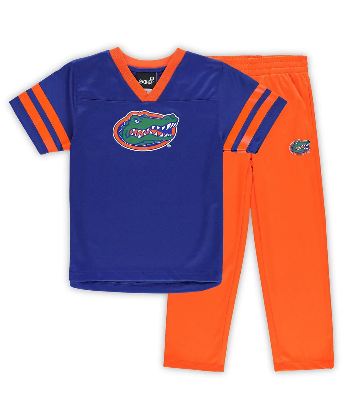 Infant Boys and Girls Royal Orange Florida Gators Red Zone Jersey and Pants Set 5690₽