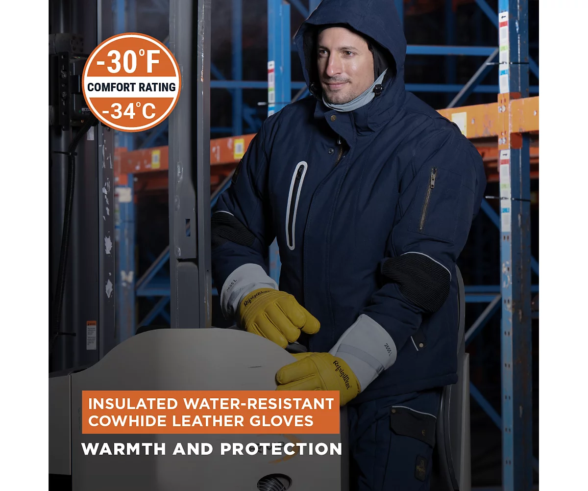 RefrigiWear Mens Insulated Water-Resistant Leather Glove 9490₽
