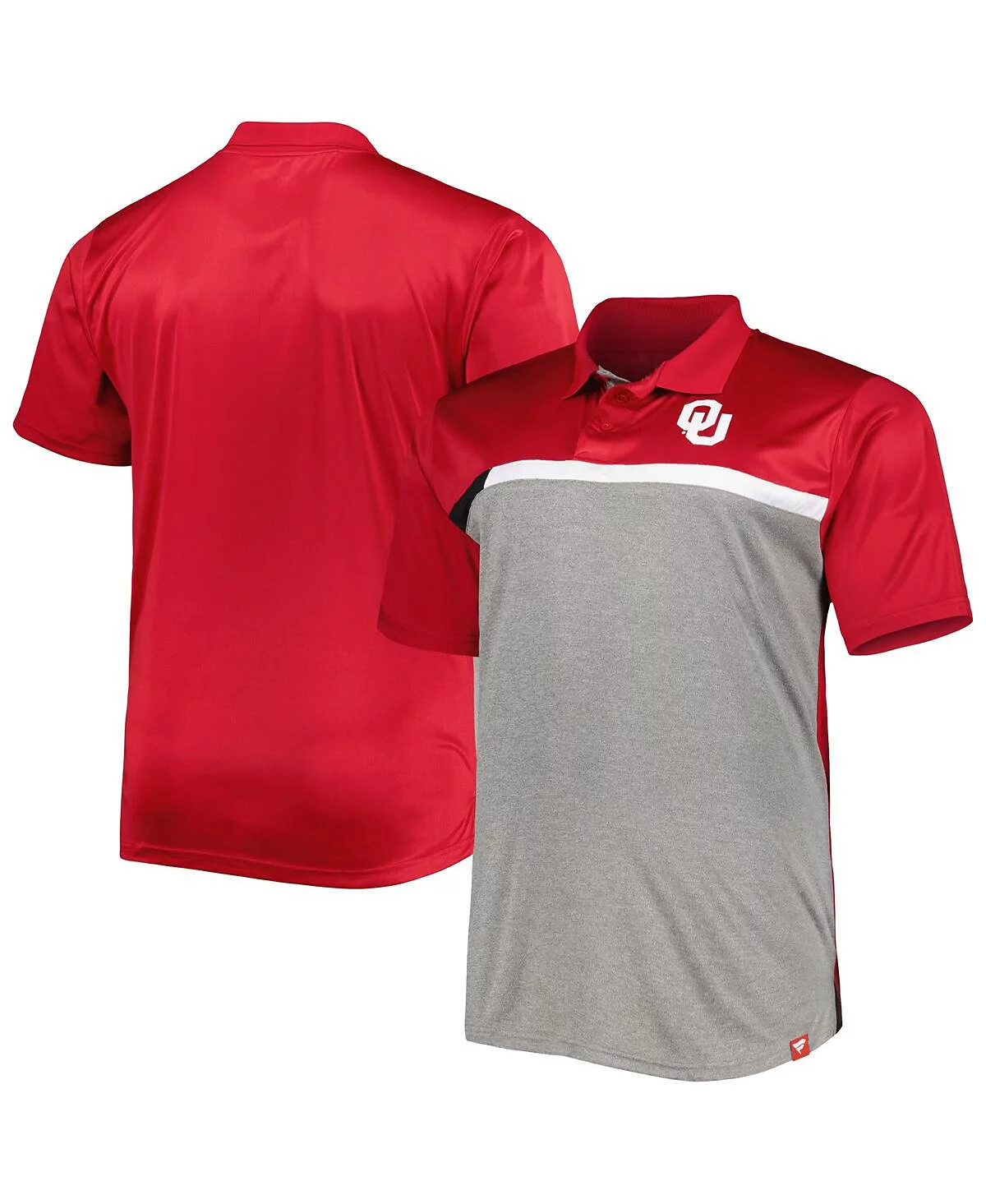 Mens Red Gray Oklahoma Sooners Big and Tall Polo Shirt 6990₽