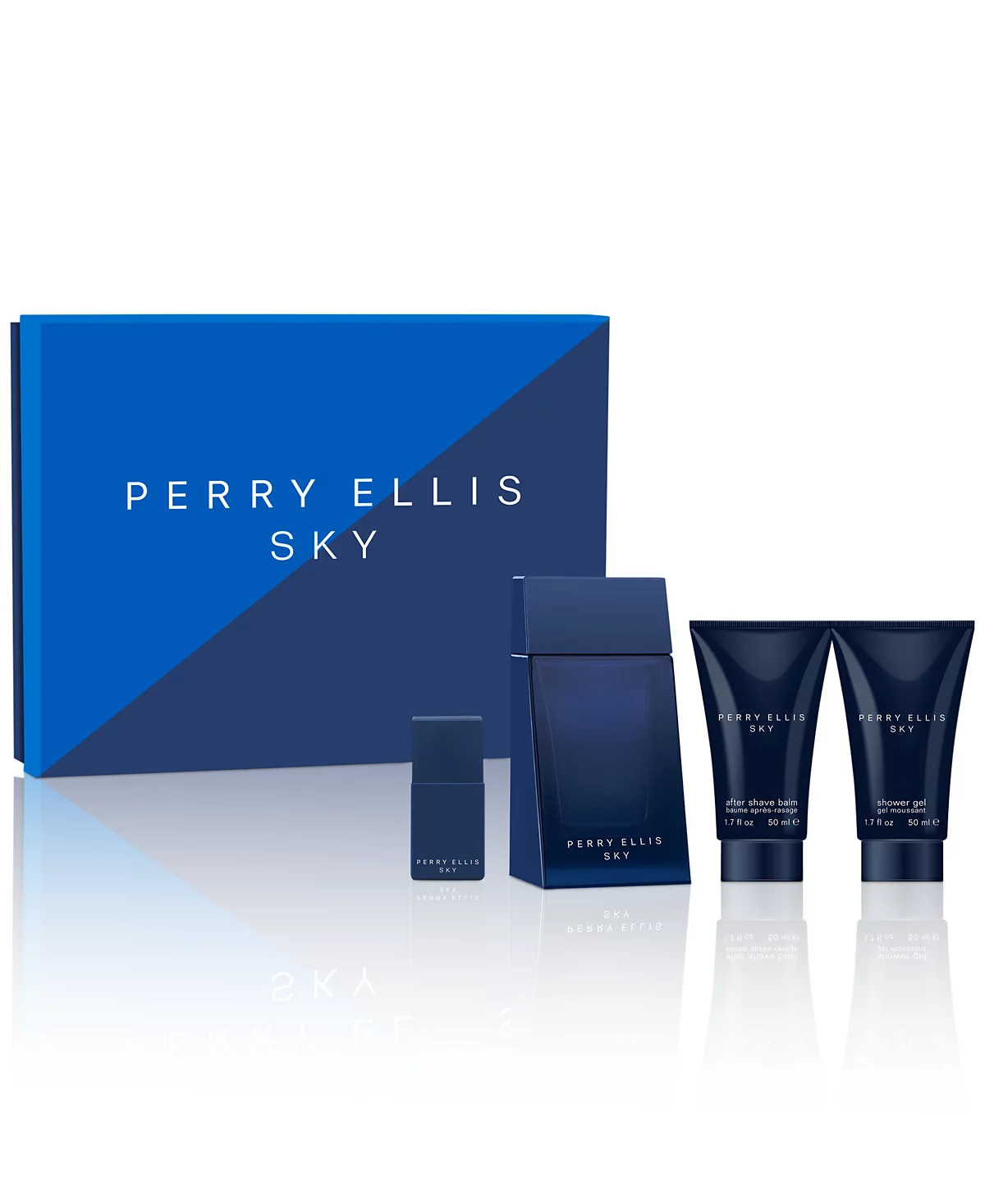 Perry Ellis Mens 4-Pc Sky Eau de Toilette Gift Set 17090₽