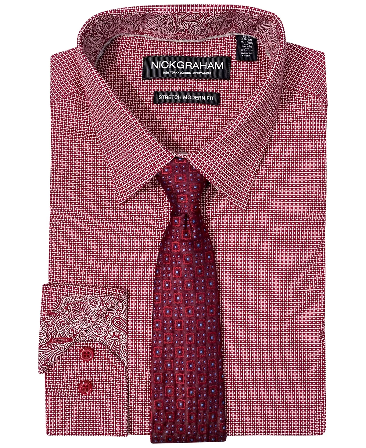 Nick Graham Mens Check Shirt - Medallion Tie Set 14290₽