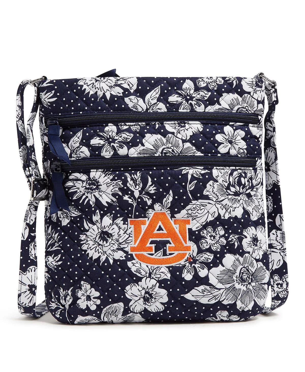 Womens Vera Bradley Auburn Tigers Rain Garden Triple-Zip Hipster Crossbody Bag 13490₽