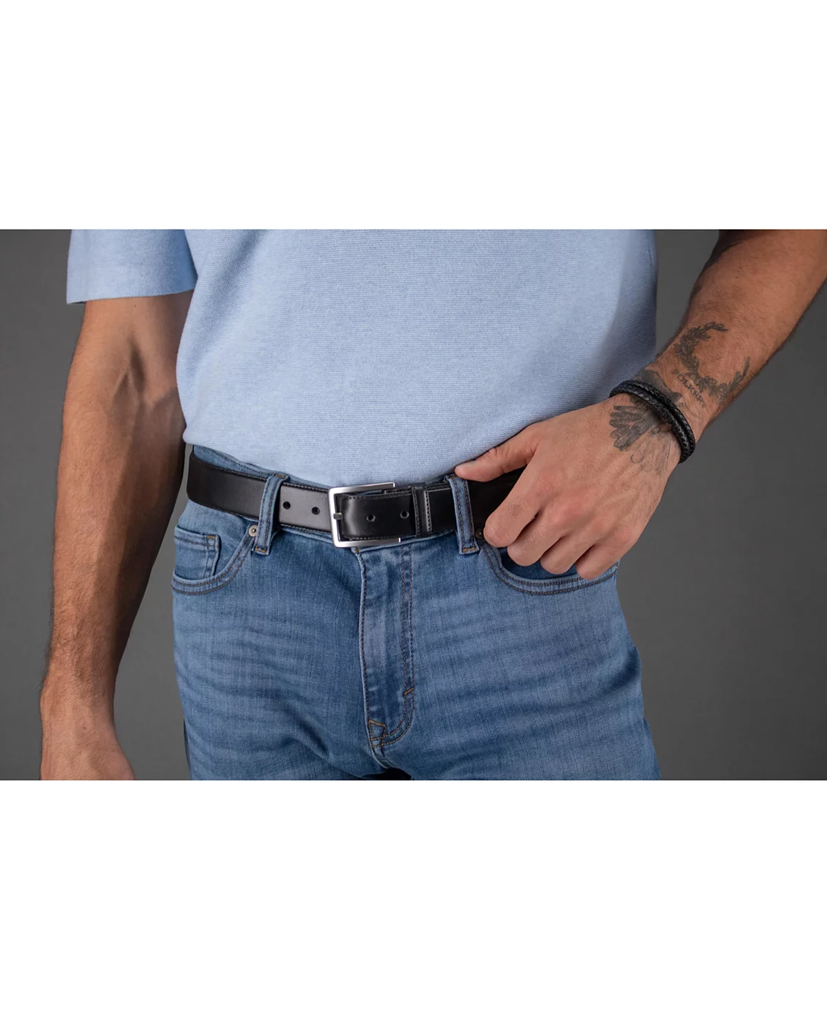 TRAFALGAR Mens Orion Smooth Leather 35mm Dress Belt 28590₽