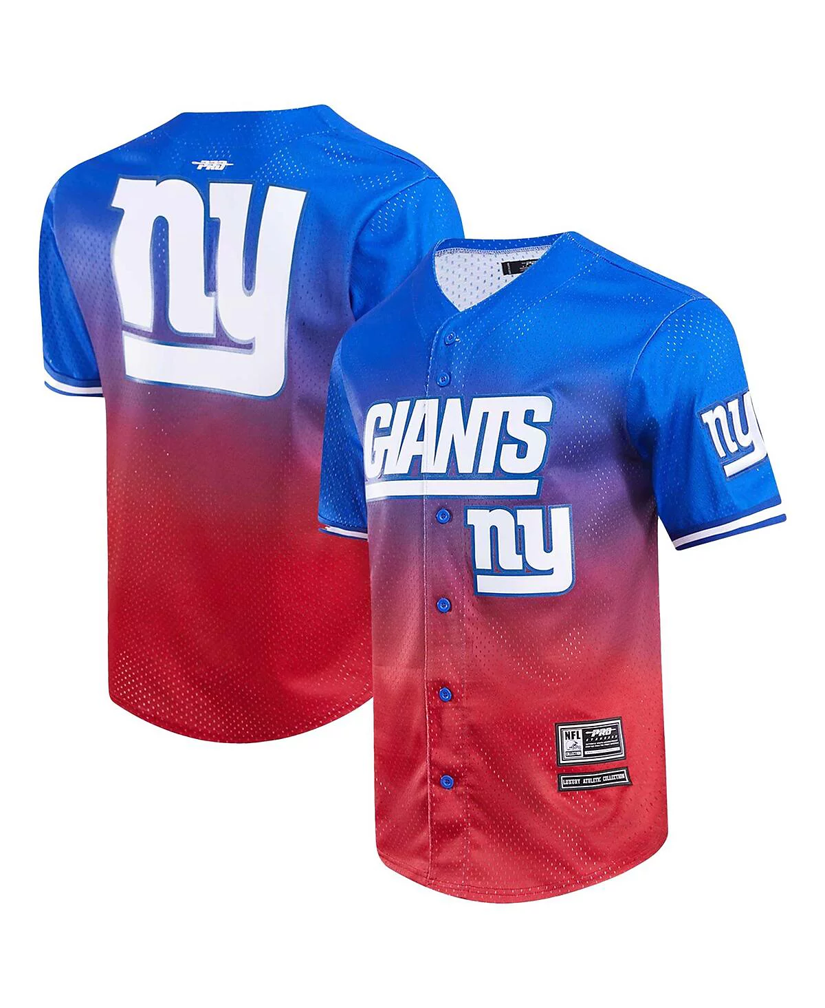 Mens Pro Standard Royal Red New York Giants Ombre Mesh Button-Up Shirt 12790₽