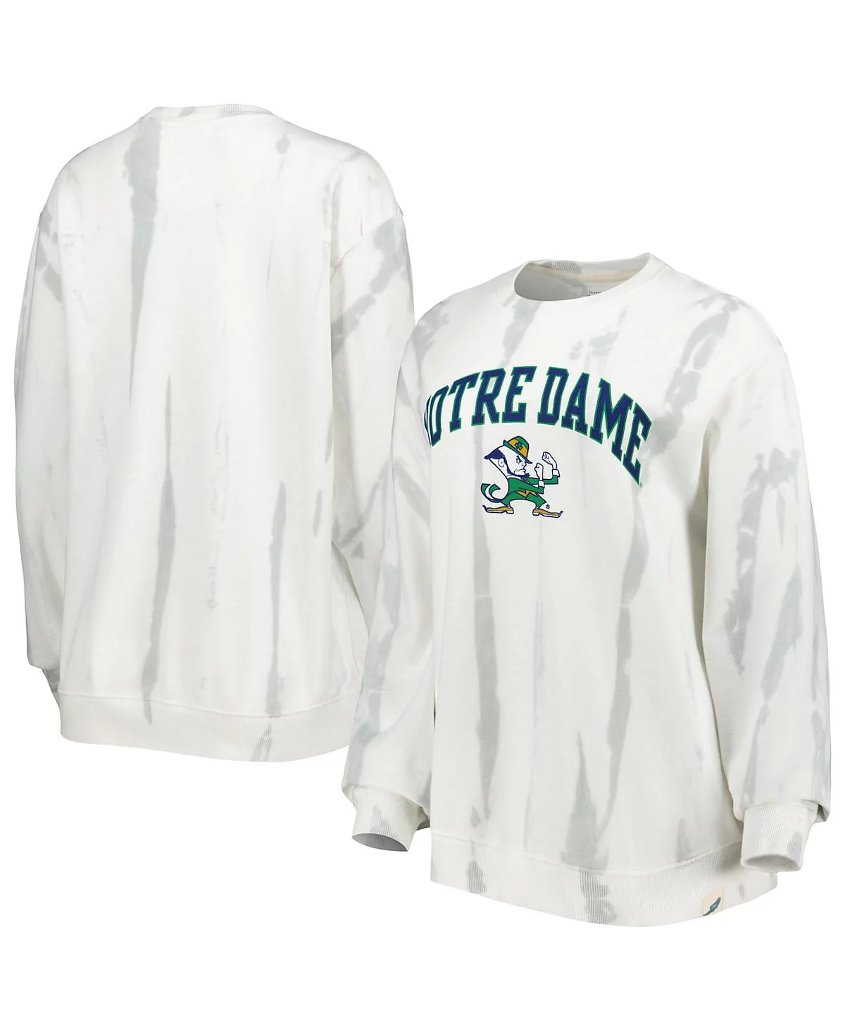 Mens League Collegiate Wear White Silver Notre Dame Fighting Irish Classic Arch Dye Terry Pullover Sweatshirt 11990₽